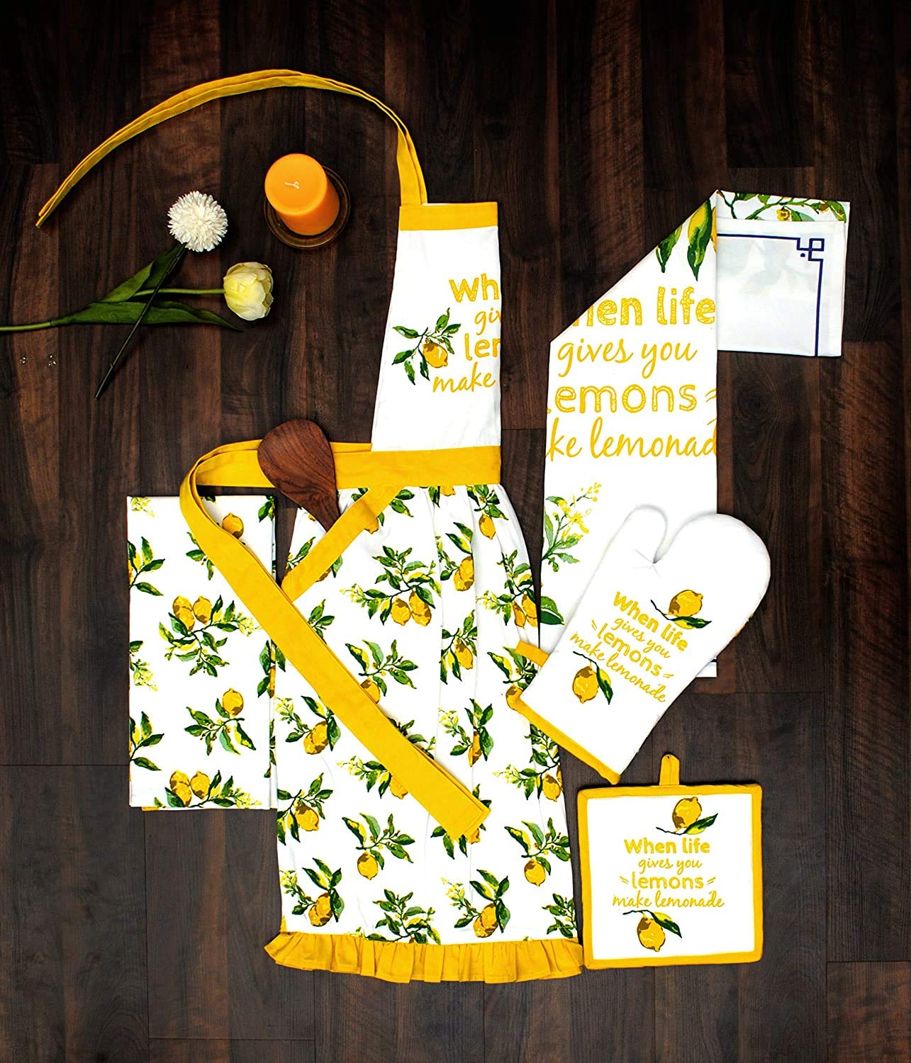 Amour Infini Kitchen Apron For Women With Pockets Cotton Printed Aprons For Baking, Gardening, Painting Reusable And Washable (2