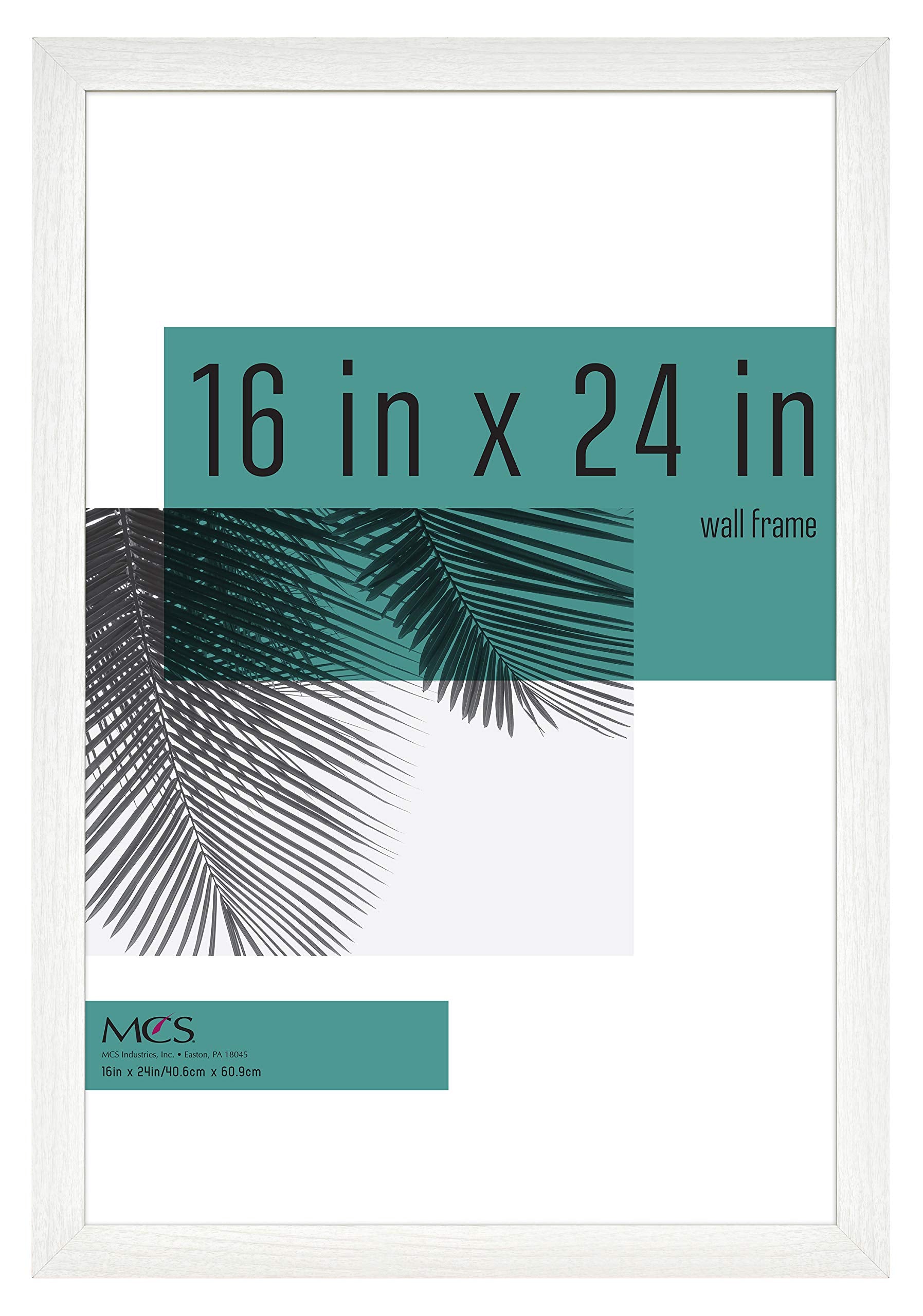 MCS Studio Gallery 16x24 Poster Frame White Woodgrain, Vertical & Horizontal Wall Hanging Large Picture Frame for Photos, Poster