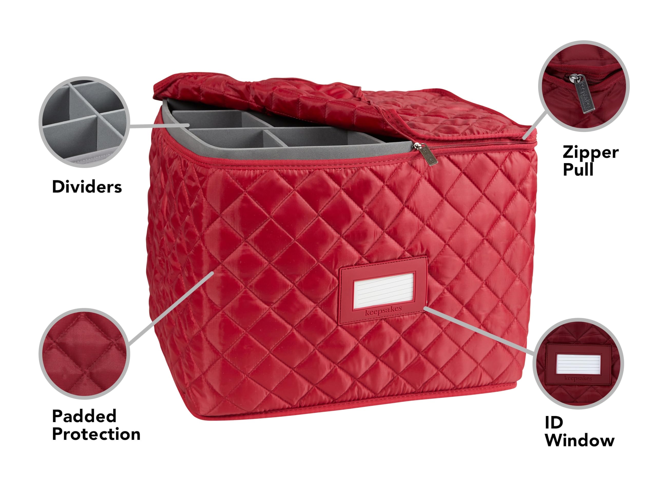 Covermates Keepsakes - Adjustable Glassware Storage - Padded Protection - Id Window - Stain Resistant - Machine Washable - China