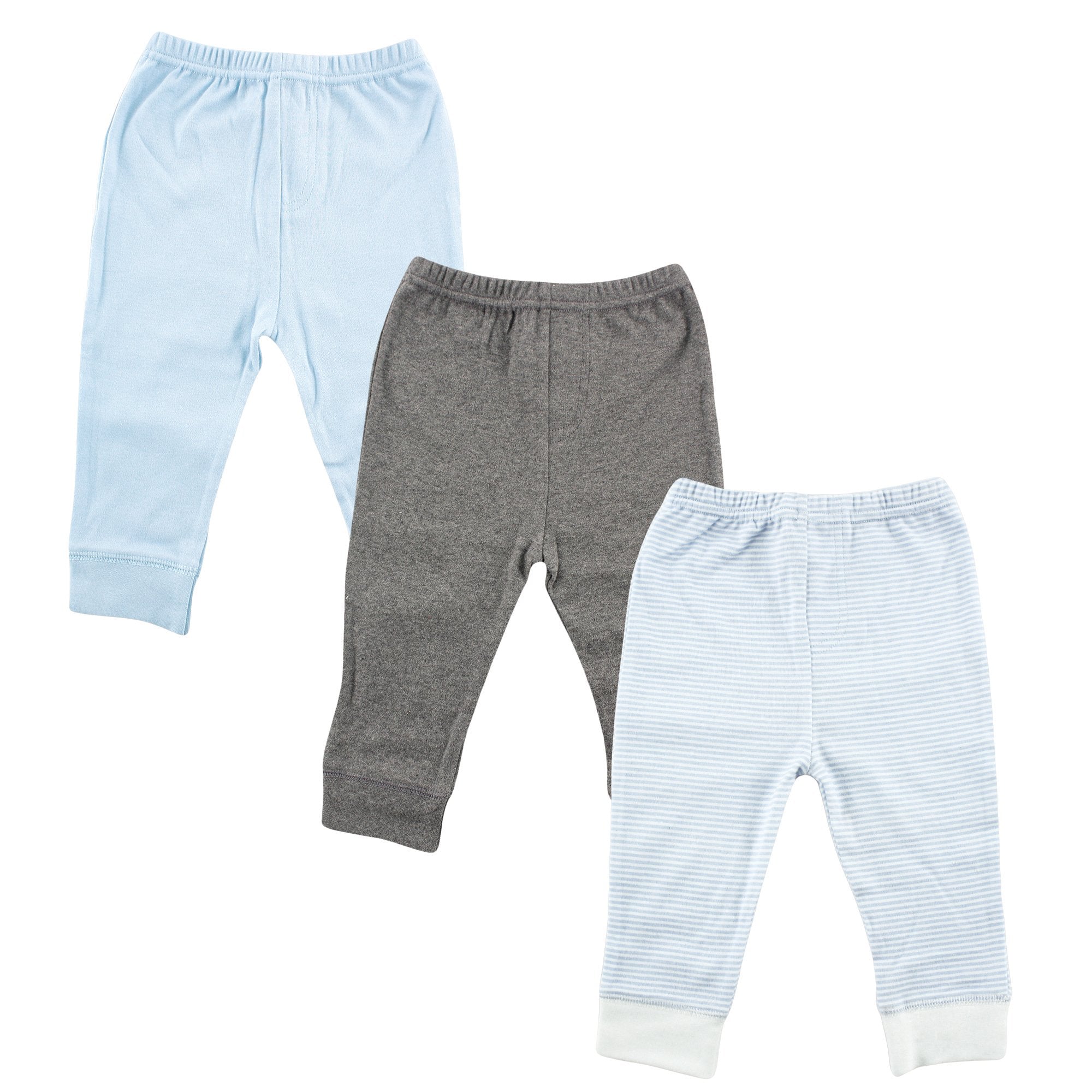 Luvable Friends Unisex Baby Cotton Pants, Light Blue Stripe, 3-6 Months