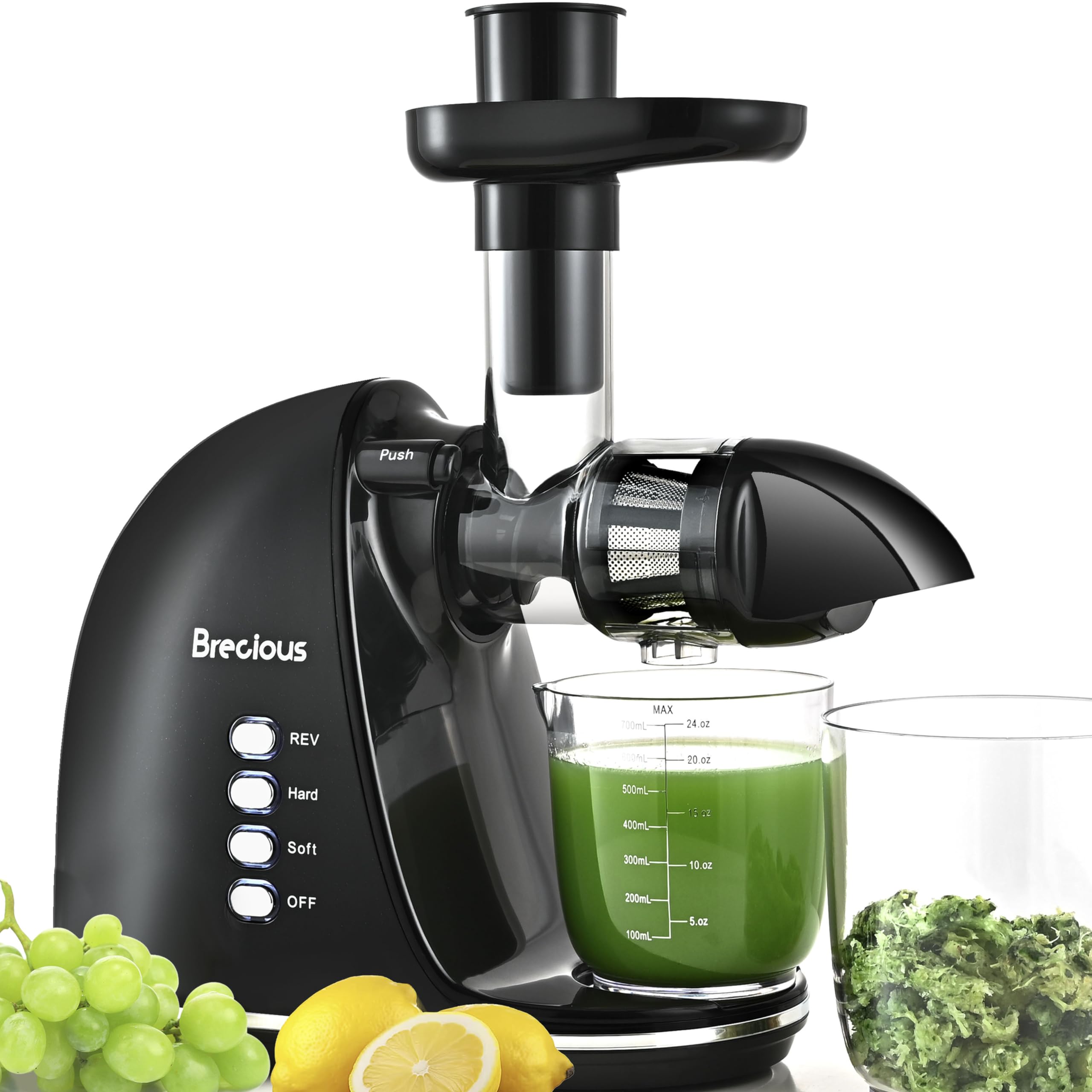 Slow Masticating Juicer,Brecious Cold Press Juicers with 2 Speed Modes & Quiet Motor,Juicers Machines Vegetable and Fruit with R