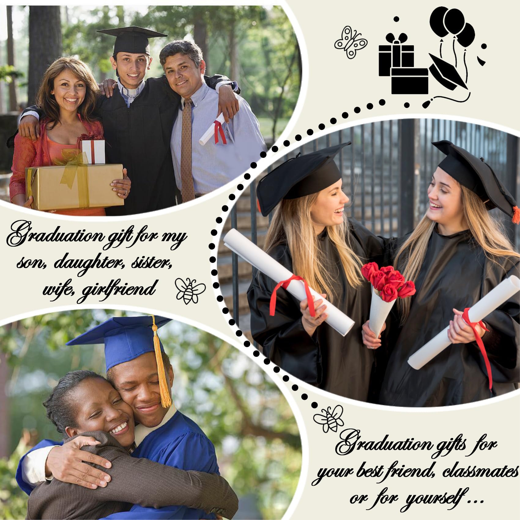 Movdyka Graduation Gifts for Her Him, High School College Graduation Gift for Women Men, Crystal Decor Plaque, Class of 2025 Gra