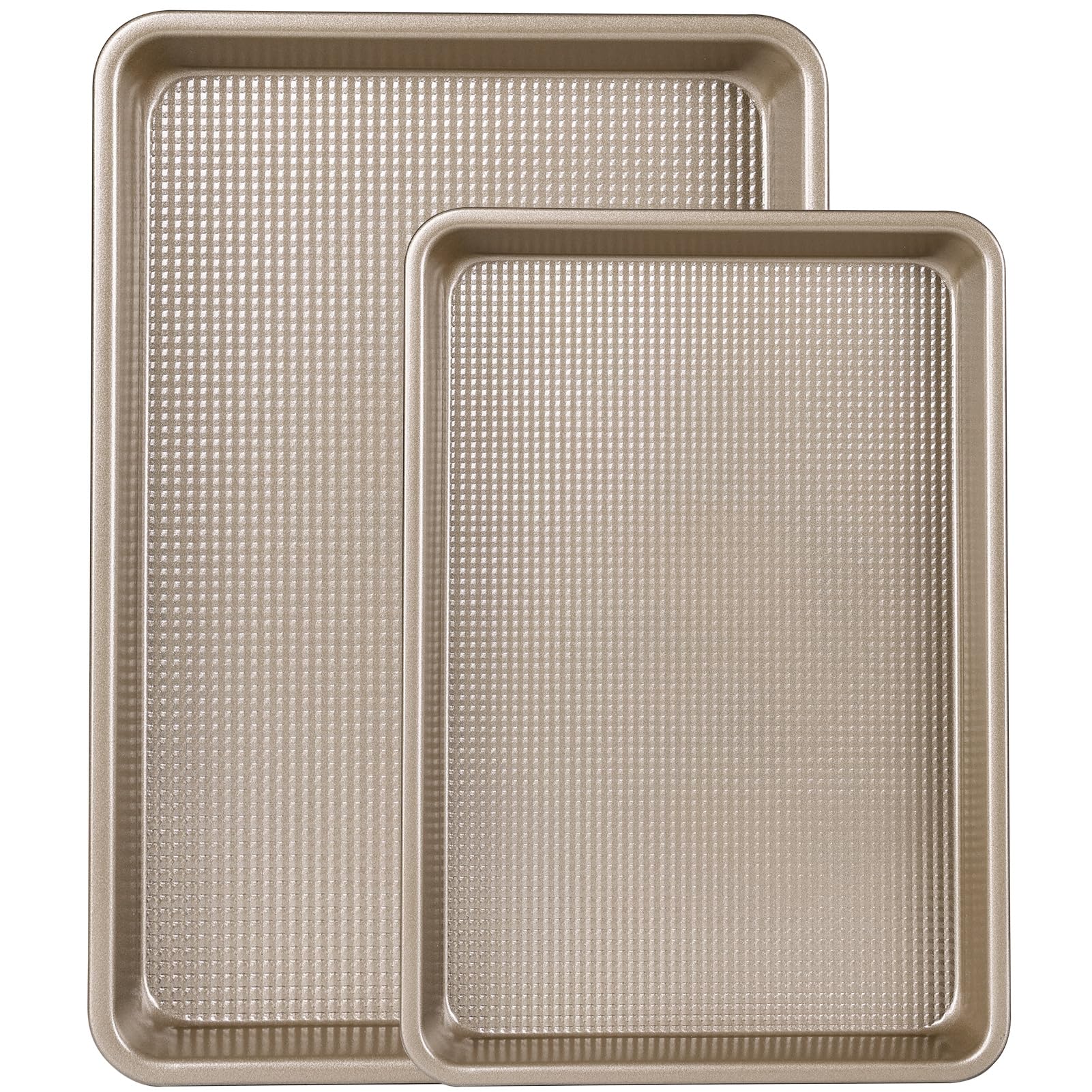 Biubumtu 2 Piece Professional Baking Pan Set, Nonstick Bakeware Set, Heavy Duty Thick Cookie Sheets for Baking, 9x13in, 10x15in,