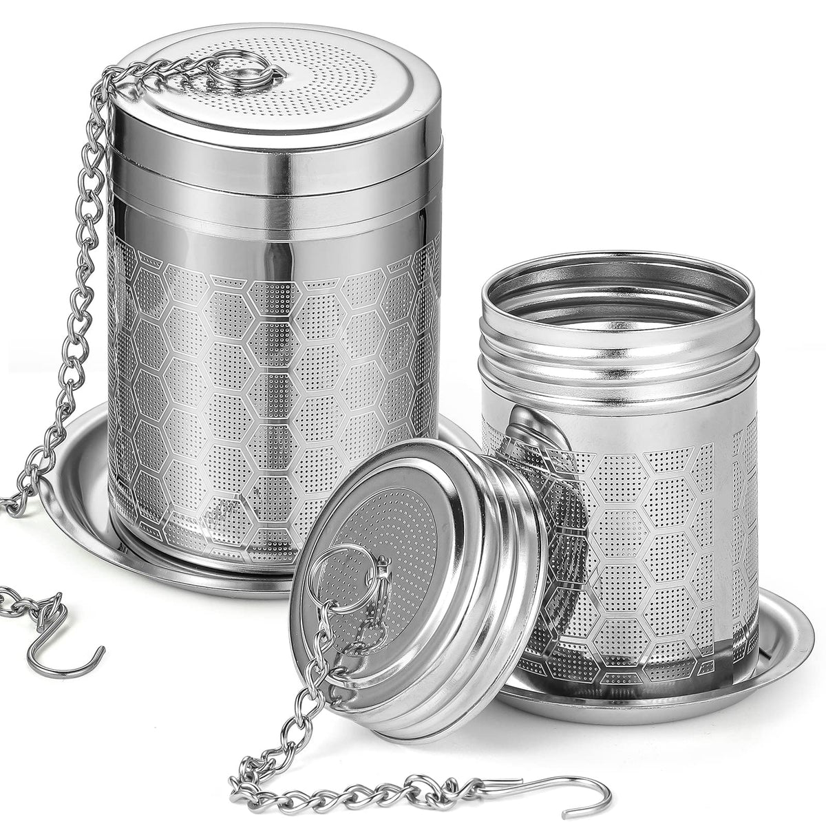 2 Pack Tea Infuser, Tea Strainers For Loose Tea Mesh Stainless Tea Strainer Loose Leaf Tea Steeper Tea Diffuser With Tea Basket
