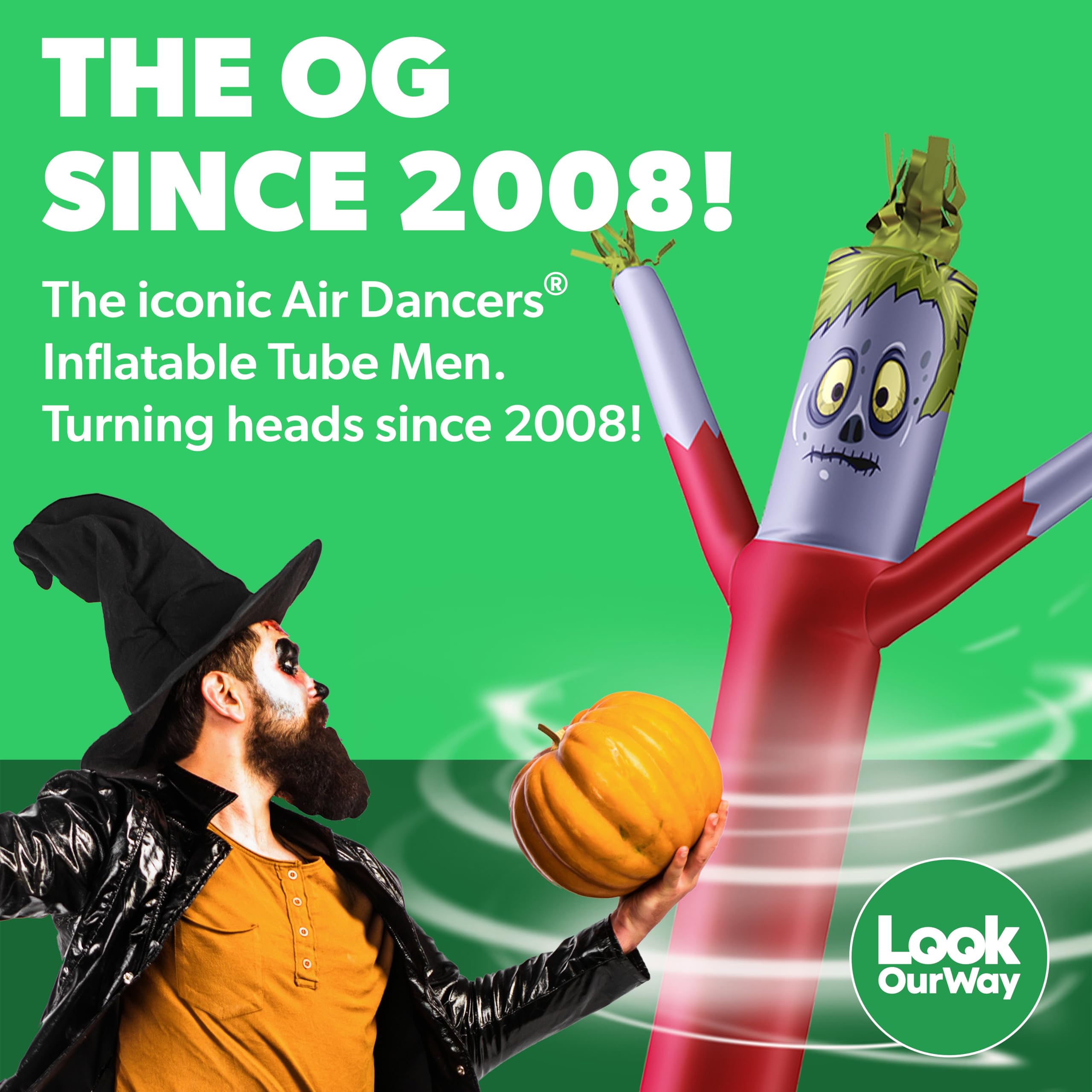 LookOurWay Halloween Air Dancers Inflatable Tube Man Set | 20ft Monster Wacky Waving Inflatable with 12-Inch Blower | Outdoor Ha