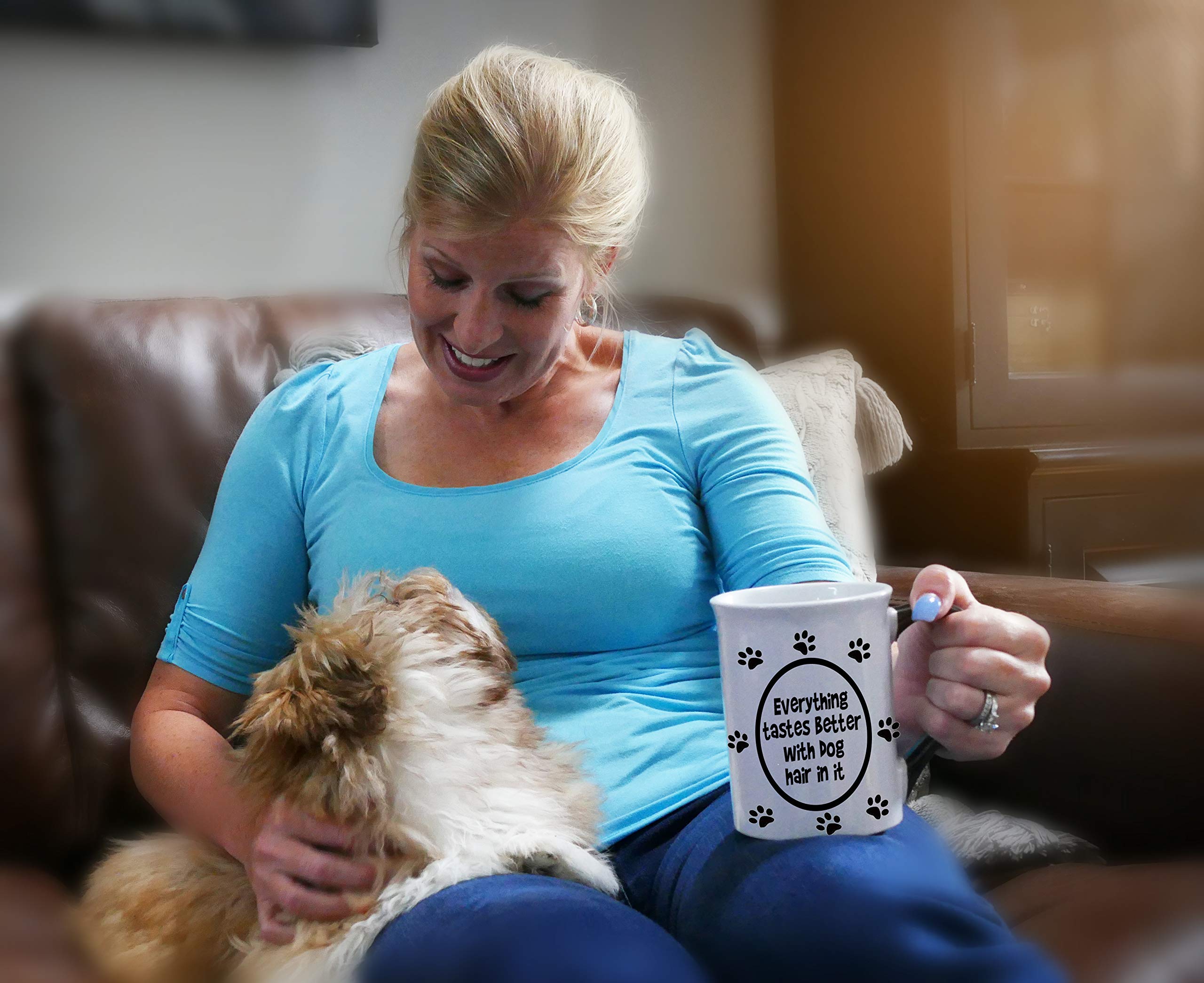 Cottage Creek 16Oz Ceramic Black And White Dog Mug, Fun Coffee Cup And Tea Mug