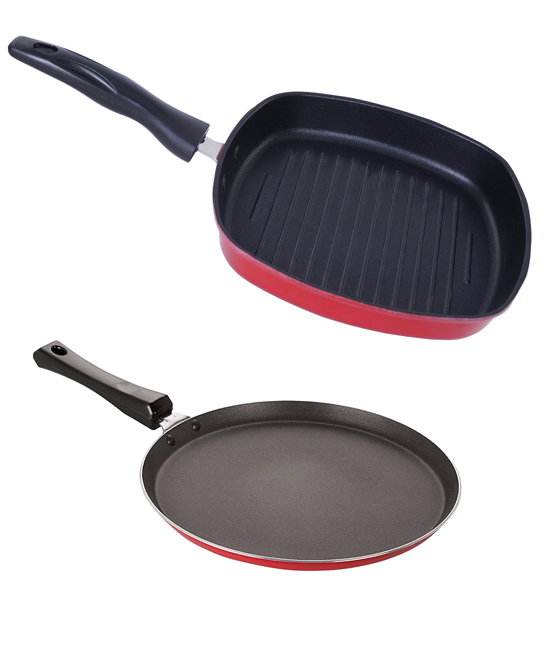 Nirlon NonStick 2 Piece Tawa And Grill Pan Combo Kitchen Cooking Combo Item Set Offer