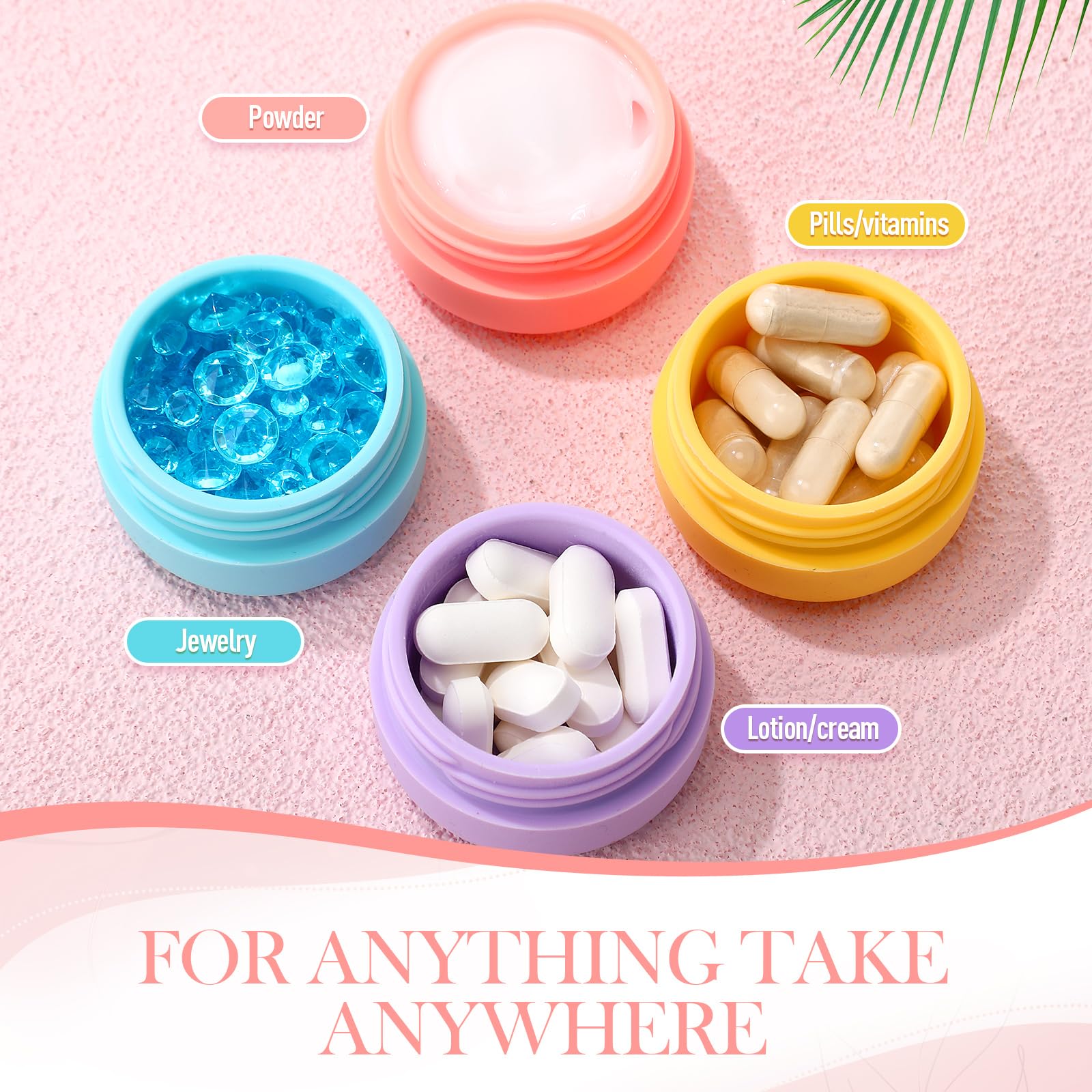 Meanplan 8 Pcs Travel Containers for Toiletries 1 Oz/ 30 ml Small Silicone Cream Jars with Lids Mini Cosmetic Jars Refillable Tr
