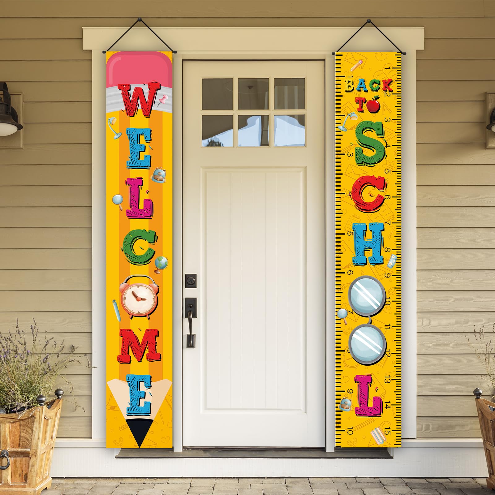 Welcome Back To School Decorations Outdoor Back To School Porch Sign Banner First 1St Day Of School Decorations And Supplies For