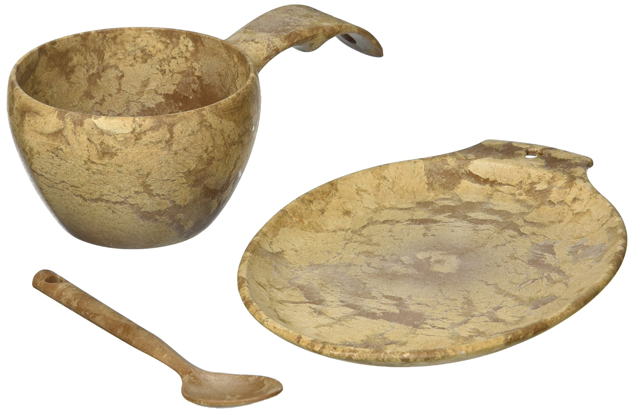 Kupilka Kgift Cup, Platter, And Spoon Gift Set,Brown,3 Piece Set