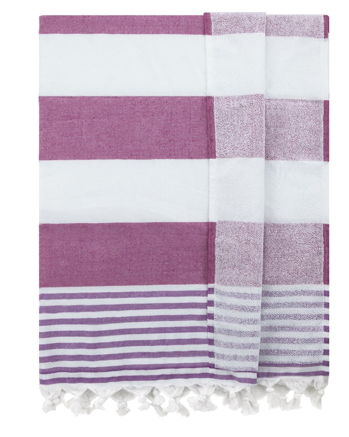 Eshma Mardini Bath & Beach Towel,%100 Cotton Peshtemal, Pool, Spa, Sauna, Hot Yoga Towel (Double Sided) (Pink - Purple)