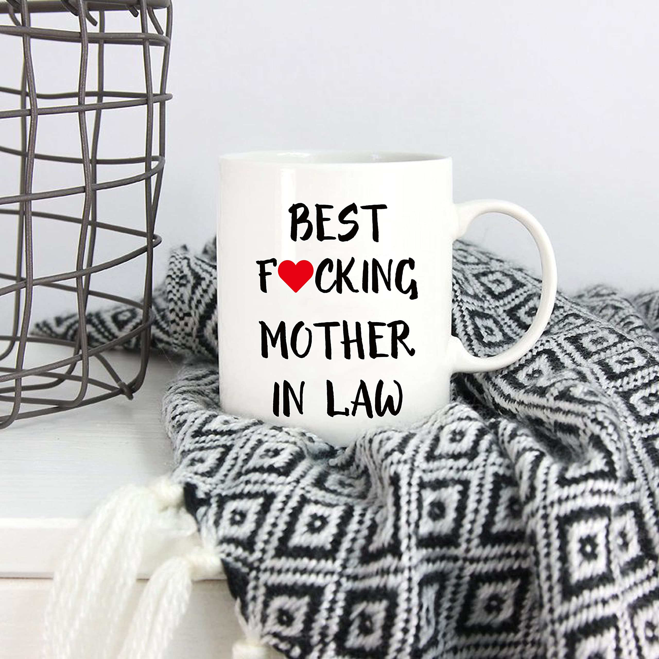 5Aup Mothers Day Christmas Gifts Funny Mother-In-Law Coffee Mug From Son-In-Law, Best Mother In Law Cups 11 Oz, Unique Birthday