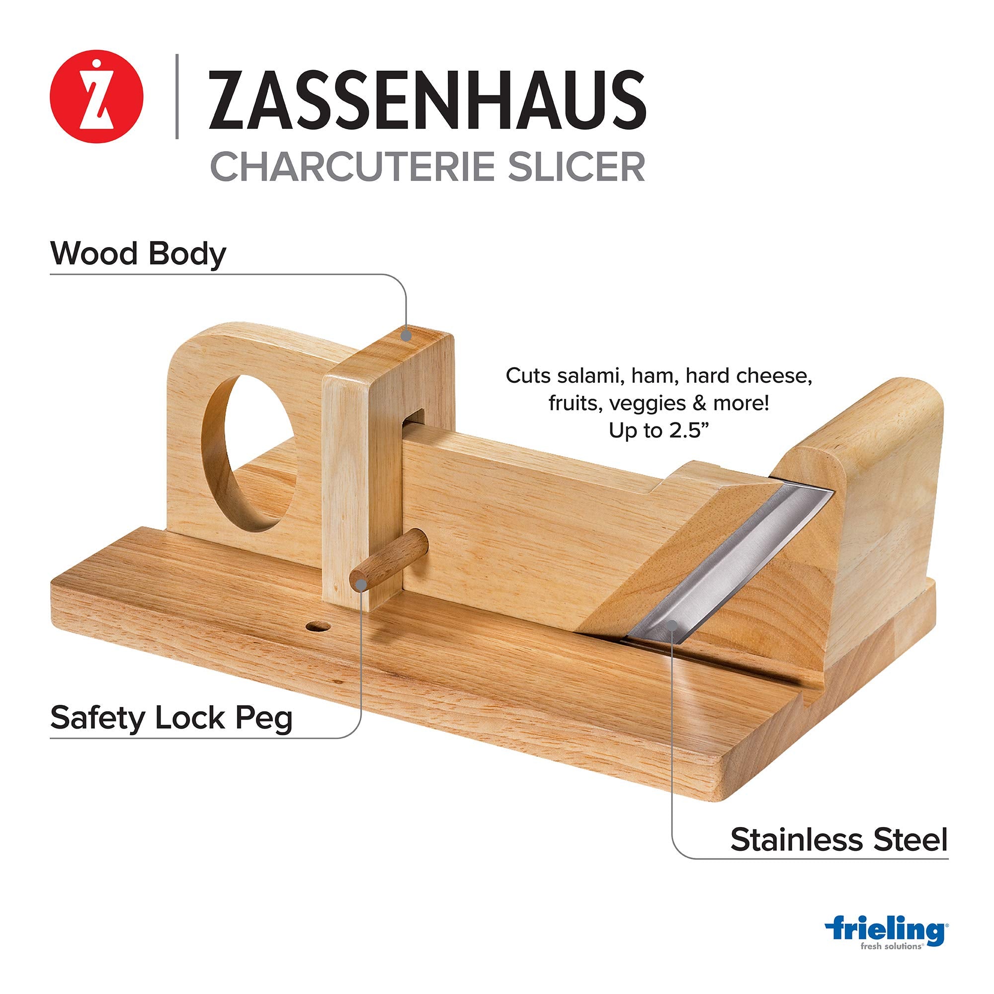 Zassenhaus Gourmet Charcuterie Slicer, 10'', Beige