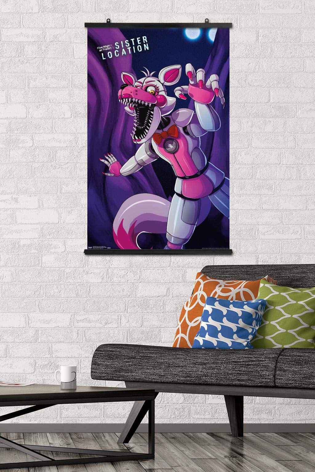 Trends International Five Nights At Freddy'S: Sister Location - Funtime Foxy Wall Poster, 22.375'' X 34'', Poster & Clip Bundle
