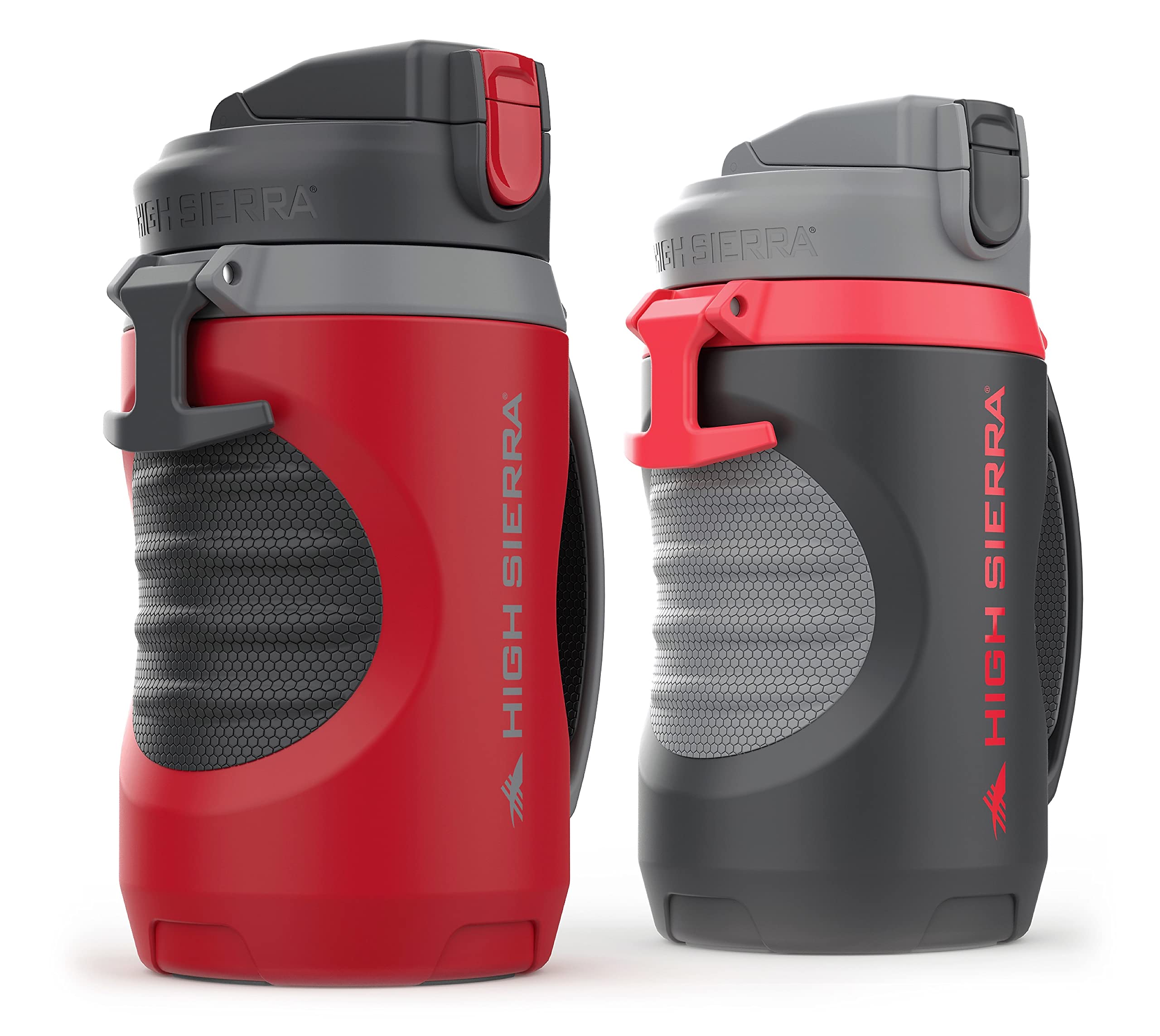 High Sierra [2 Pack Bpa Free, 64 Oz Insulated Water Jug, [Silicone Spout - No More Teeth Bumps] Built-In Fence Anchor, Keeps Ice