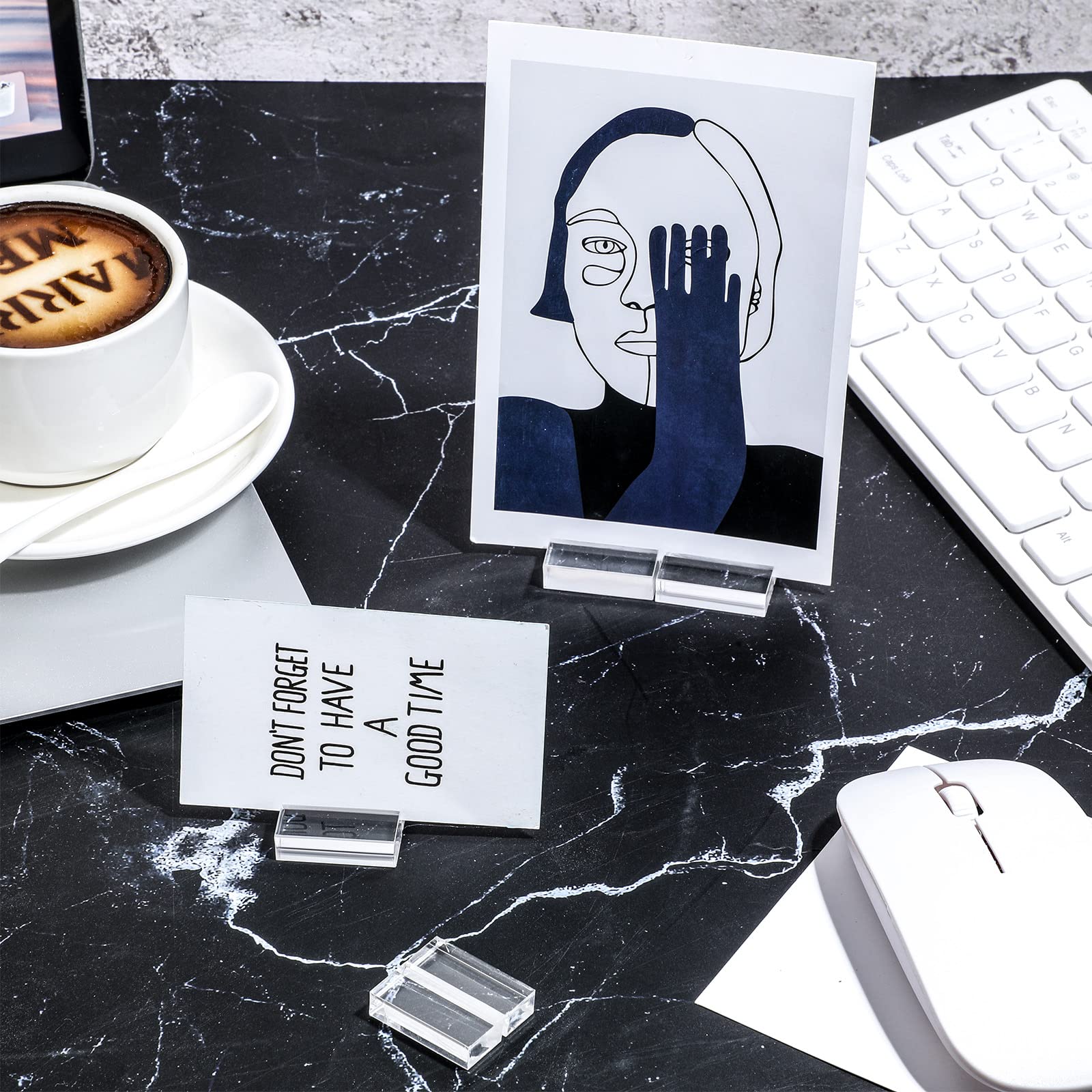 Acrylic Place Card Holders 1.2 Inch Name Card Holder Stands Clear Table Number Stands Wedding Sign Holders Card Display Stand Fo