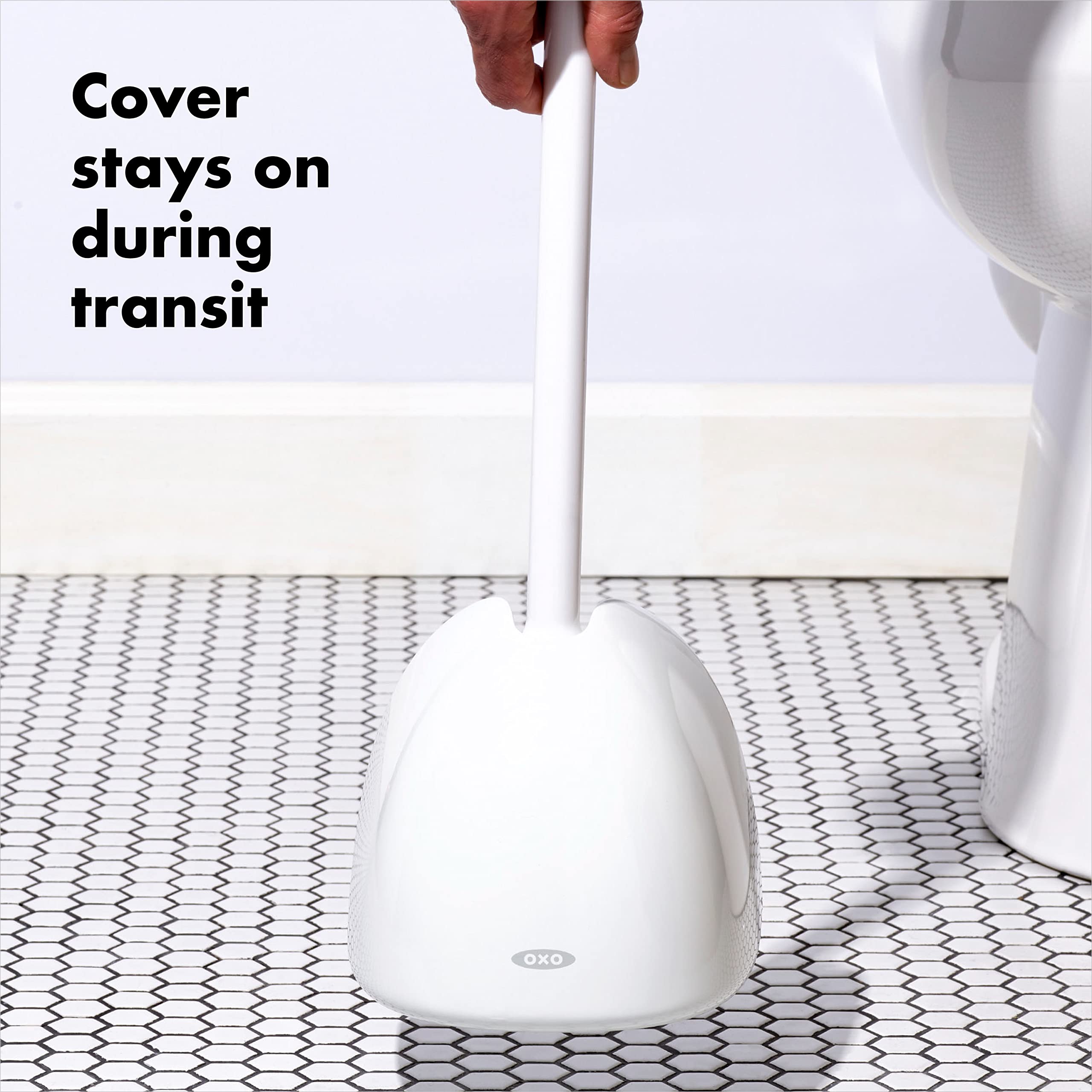 OXO Good Grips Toilet Plunger with Cover  White