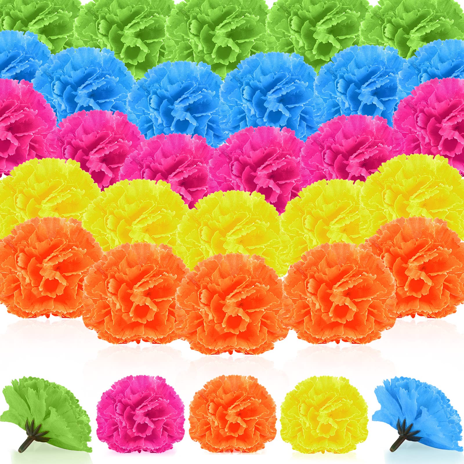 Syhood 50 Pcs Marigold Flower Bulk Black History Month Decorations Flores Artificiales para Decoracion Flowers for Black History