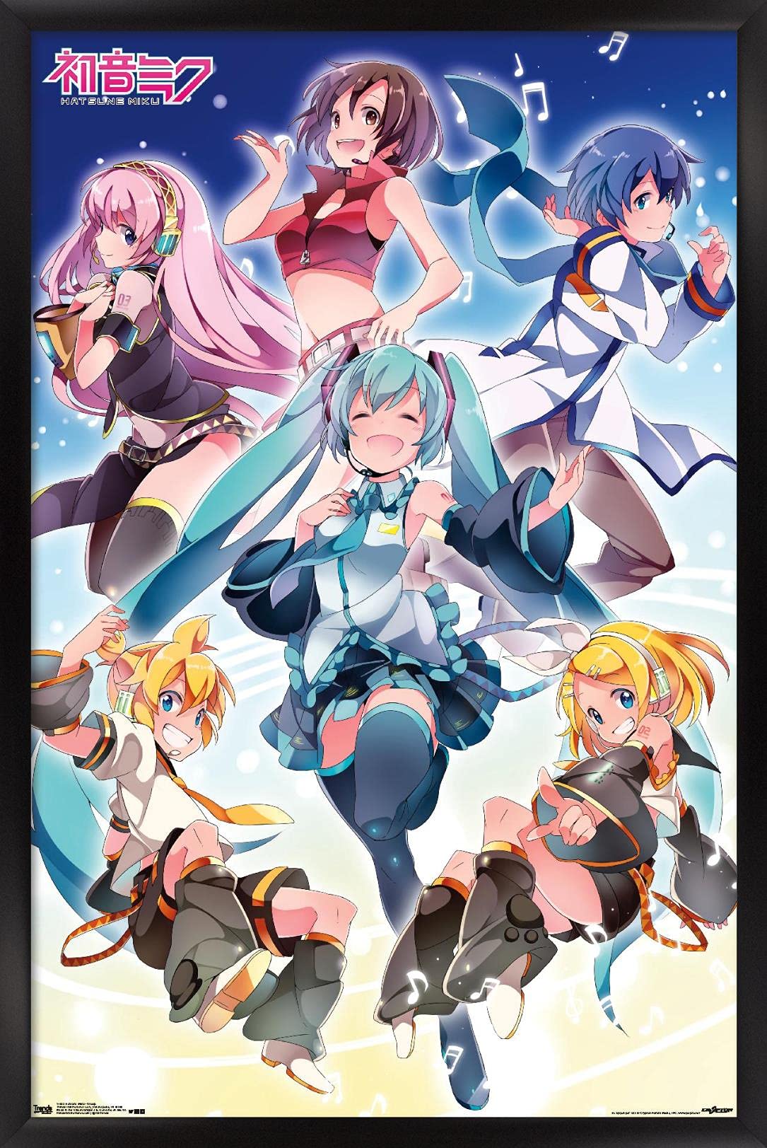 Trends International Hatsune Miku - Group Wall Poster, 14.725'' X 22.375'', Black Framed Version