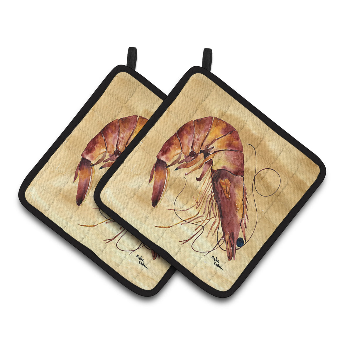 'Caroline'S Treasures Shrimp Pair Of Pot Holders 8161Pthd, 7.5Hx7.5W, Multicolor''