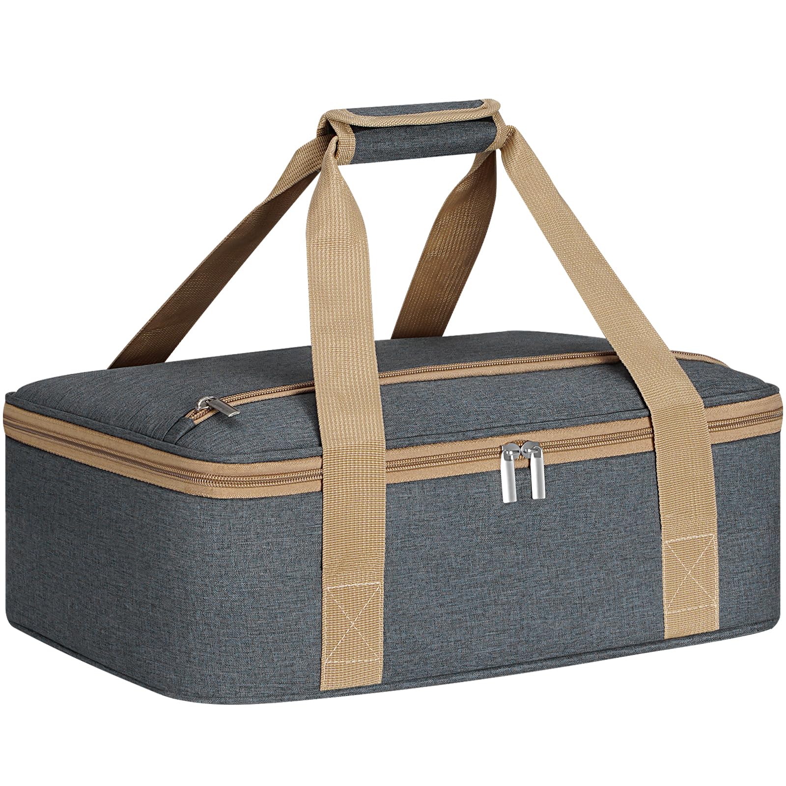 RVSNQ Insulated Casserole Carrier with Zipper Pockets, Casserole Carriers for Hot or Cold Food, Insulated Food Carrier for Parti