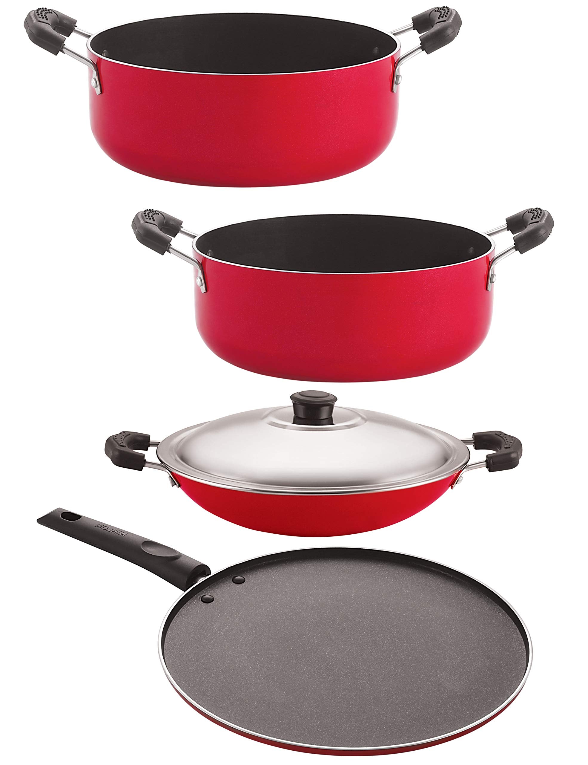 Nirlon NonStick Cookware Kitchen Cooking Combo Set (Ac_Cs22_St12_Cs24)