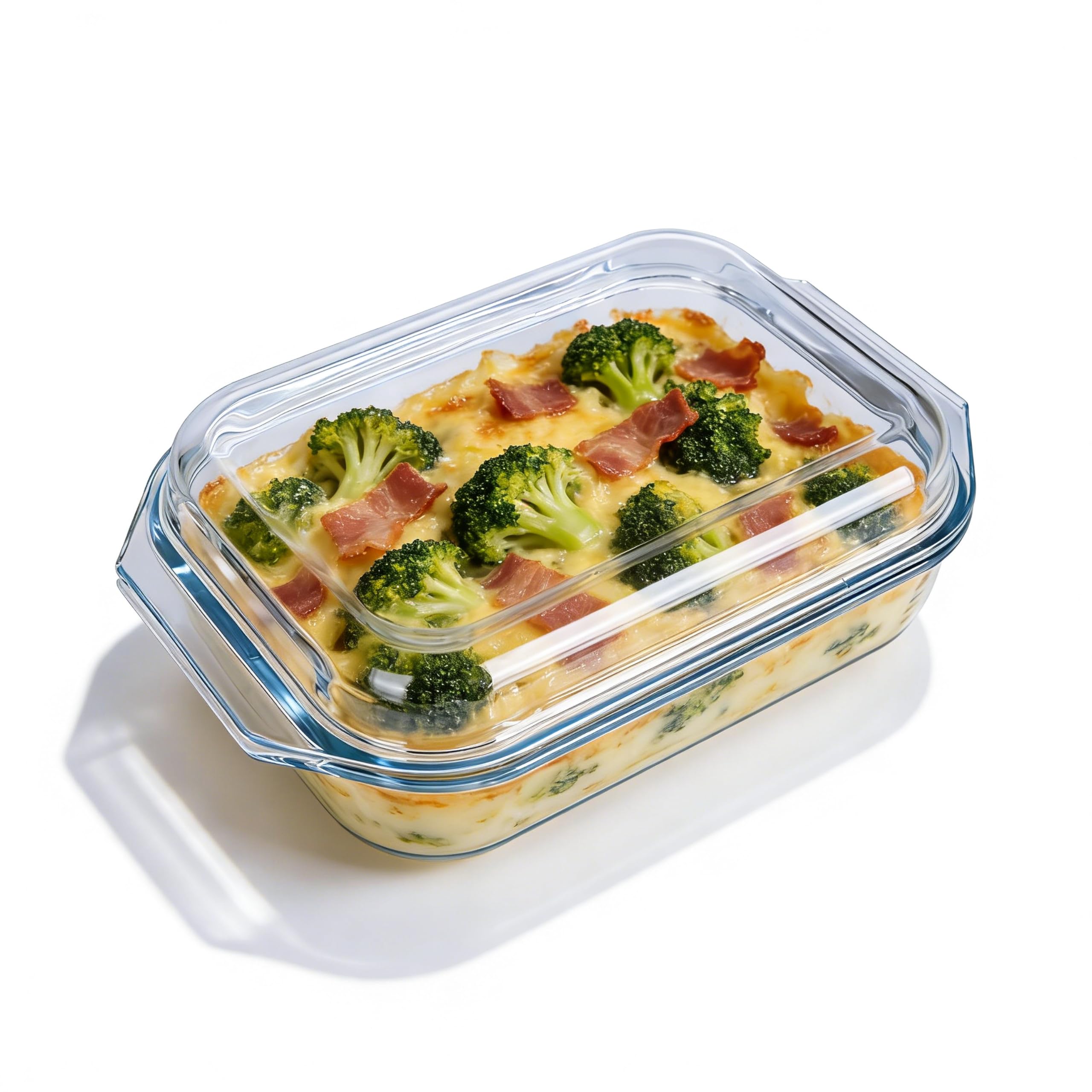 Vitrignis 2.2qt Rectangular Glass Casserole Dish With Lid  Glass Casserole Dish For Oven  Clear Cookware For Cooking, Baking, 