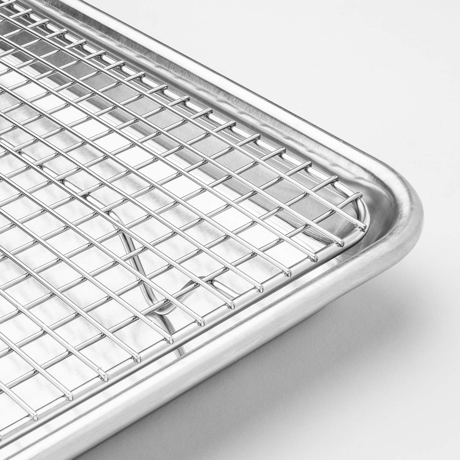 Last Confection Stainless Steel Baking & Cooling Rack - 8-1/2'' X 12'' (Fits Quarter Sheet Pan) - Cookie Baker'S Oven Wire Rack