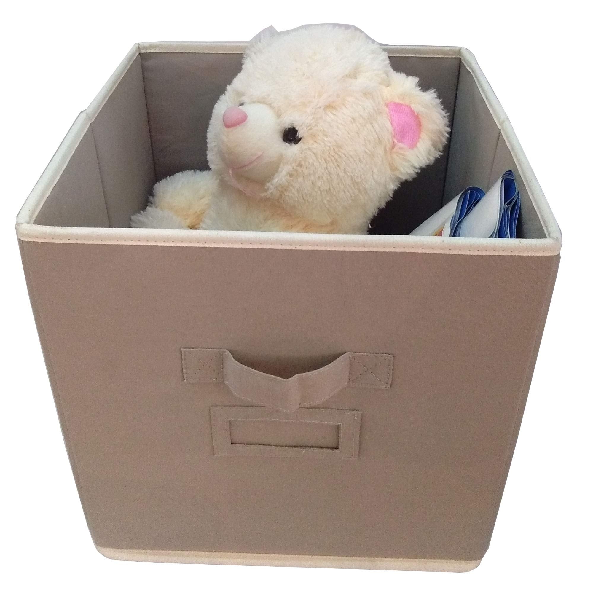 Elegant Home Fashions Open Soft Organizer Without Lid Storage Bin, Beige