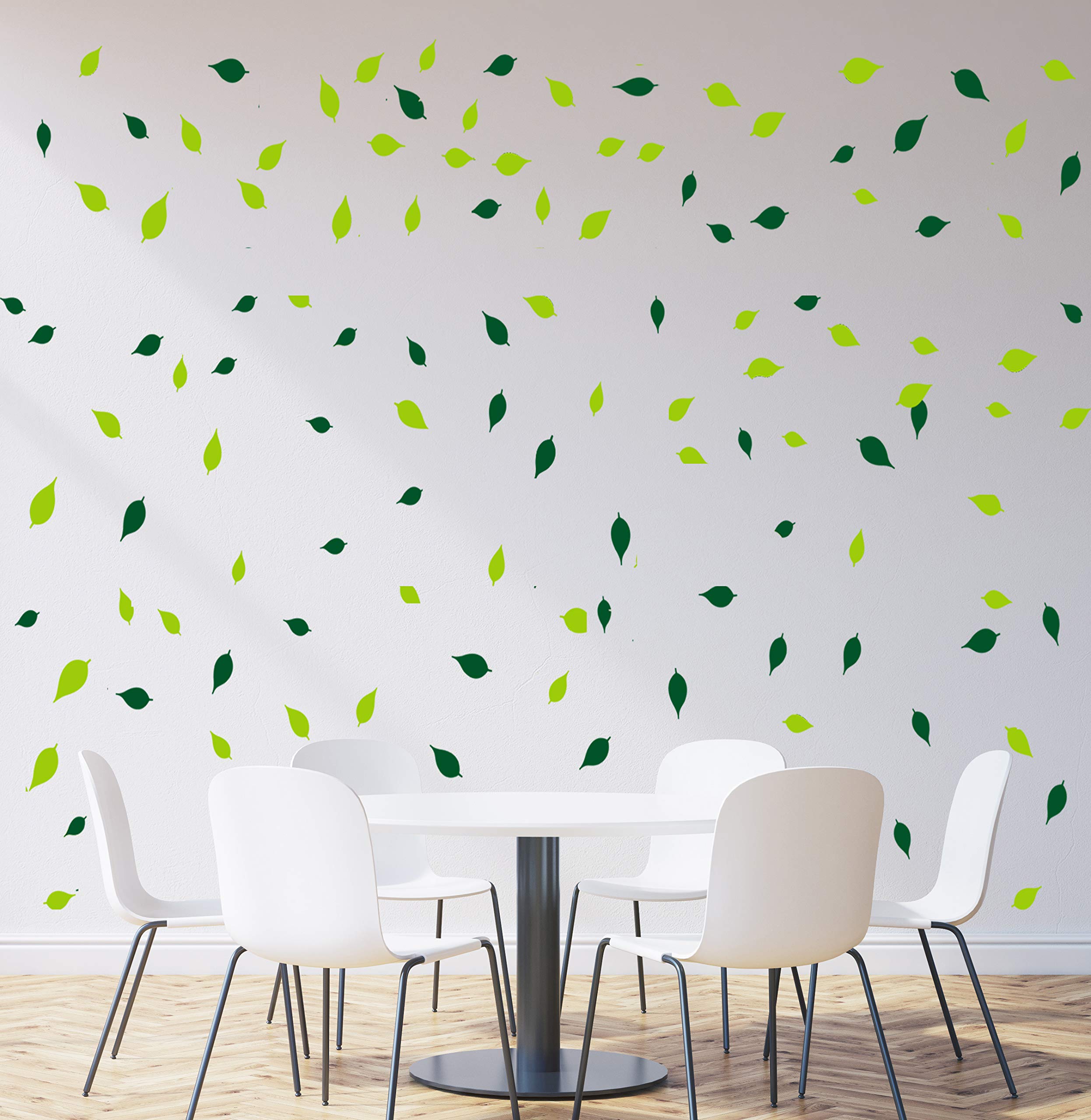 Leaves Wall Decal For Tree Wall Decor Room Decoration (Dark Green And Light Green)
