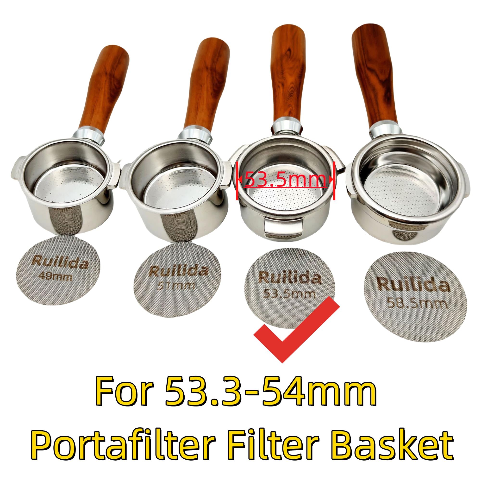 Ruilida 2 Packs Espresso Puck Screen 53.5mm  Reusable 1.7mm Thickness 150? 316 Stainless Steel Professional Barista Coffee Filter Mesh Plate for Espresso Portafilter Filter Basket 53.3-54mm breville