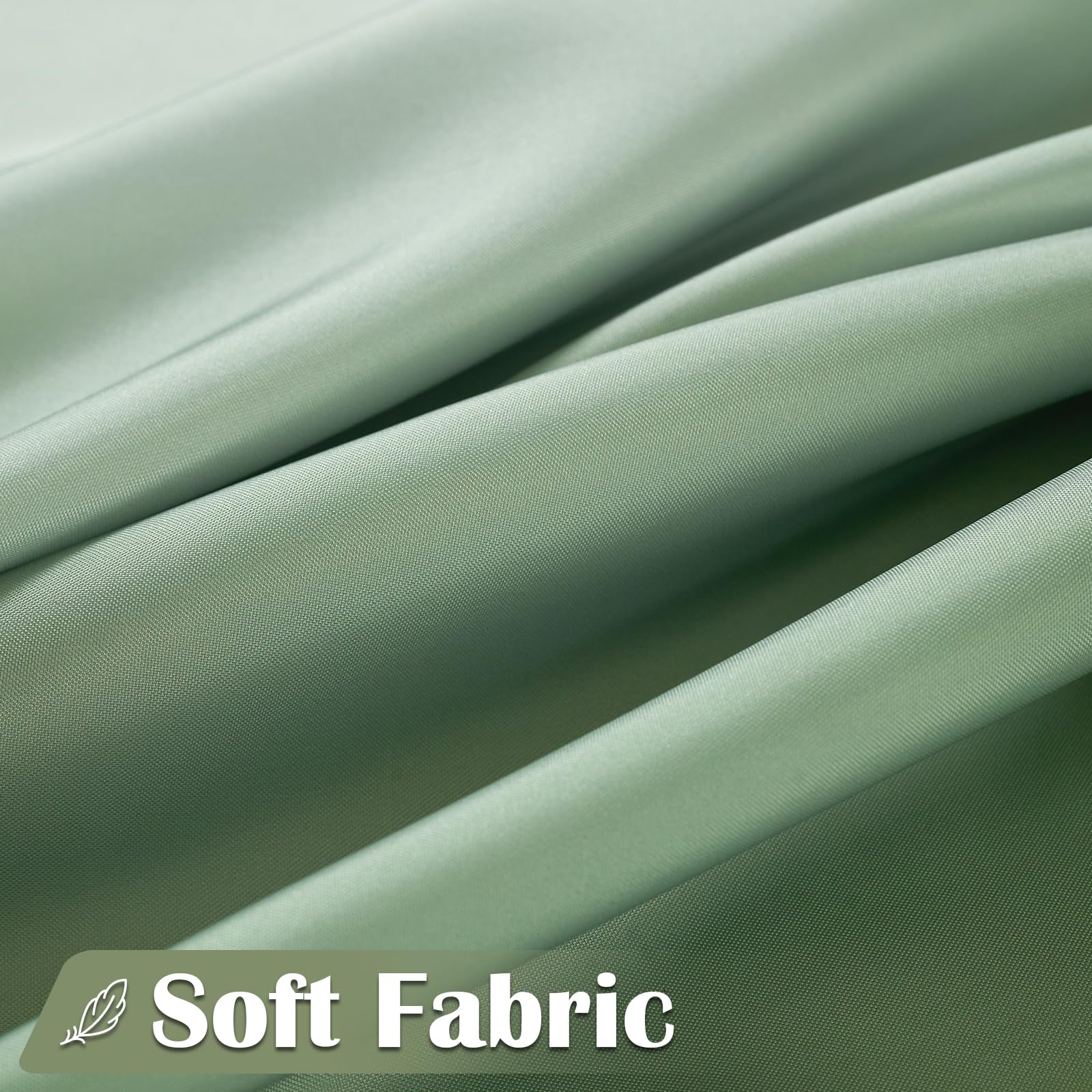 Jinchan Ombre Sage Green Shower Curtain For Bathroom Waterproof Fabric Gradual Color Design Shower Curtain Set With 12 Hooks 70X