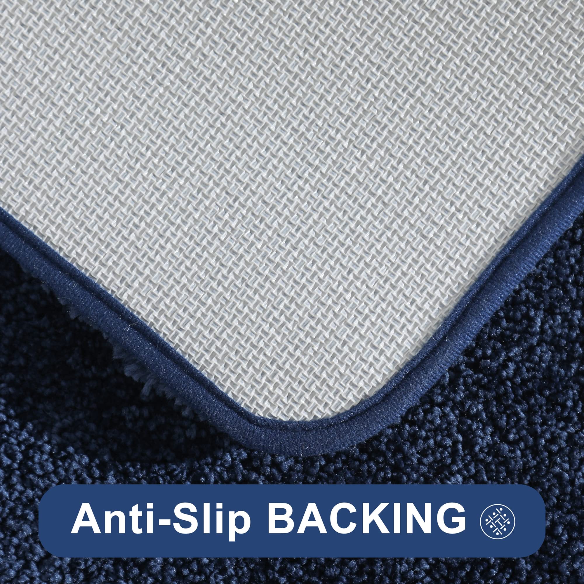 COSY HOMEER Bath Rugs for Bathroom Extra Thick- Anti-Slip Bath Mats Soft Plush Yarn Shaggy 100% Strong Mirco Polyeste Mat Living Room Bedroom Mat Floor Water Absorbent(Navy 20x32 - Inches)