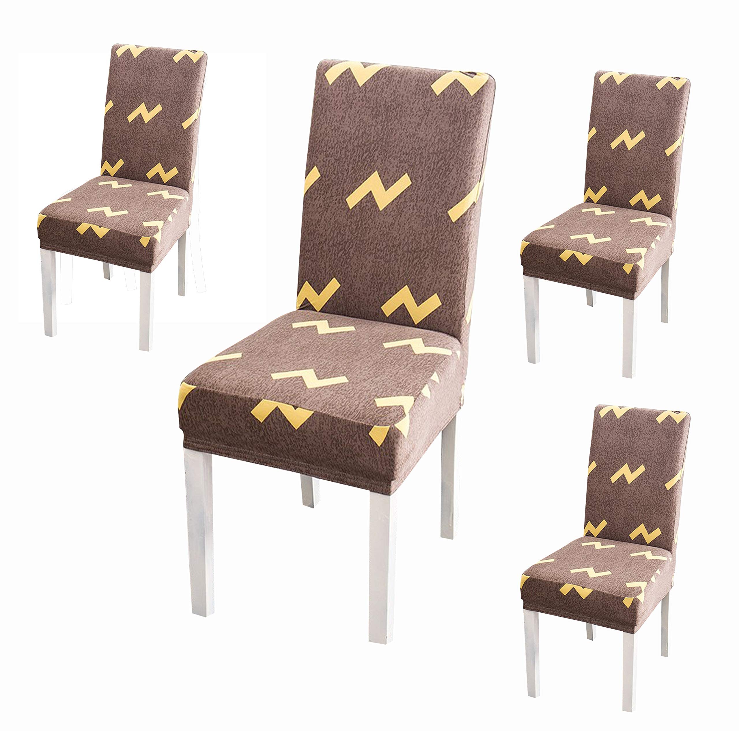 House Of Quirk Elastic Chair Cover Stretch Removable Washable Short Dining Chair Cover Protector Seat Slipcover - Flash Yellow (