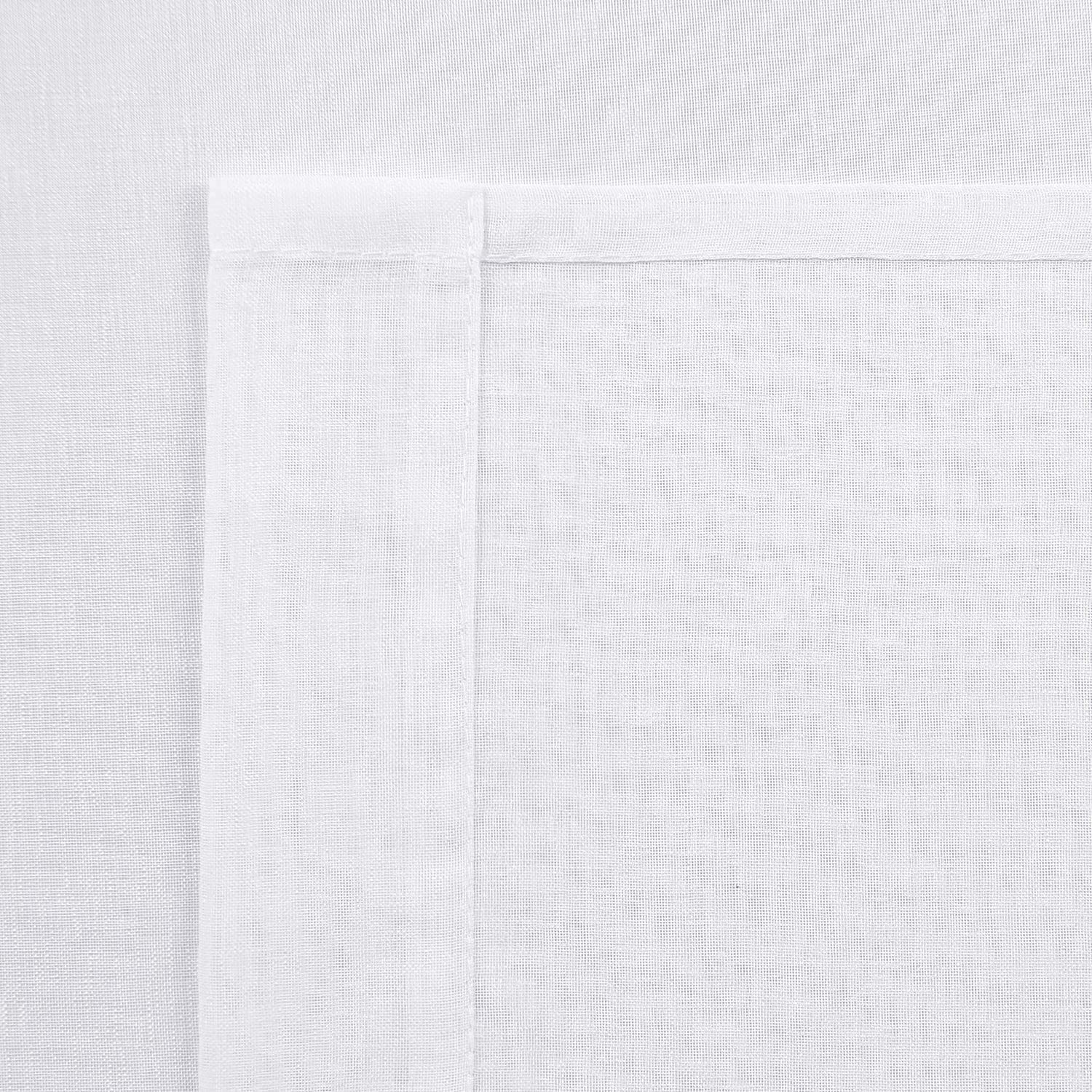 Dwcn White Sheer Curtains Semi Transparent Voile Rod Pocket Curtains For Bedroom And Living Room, 52 X 95 Inches Long, Set Of 2