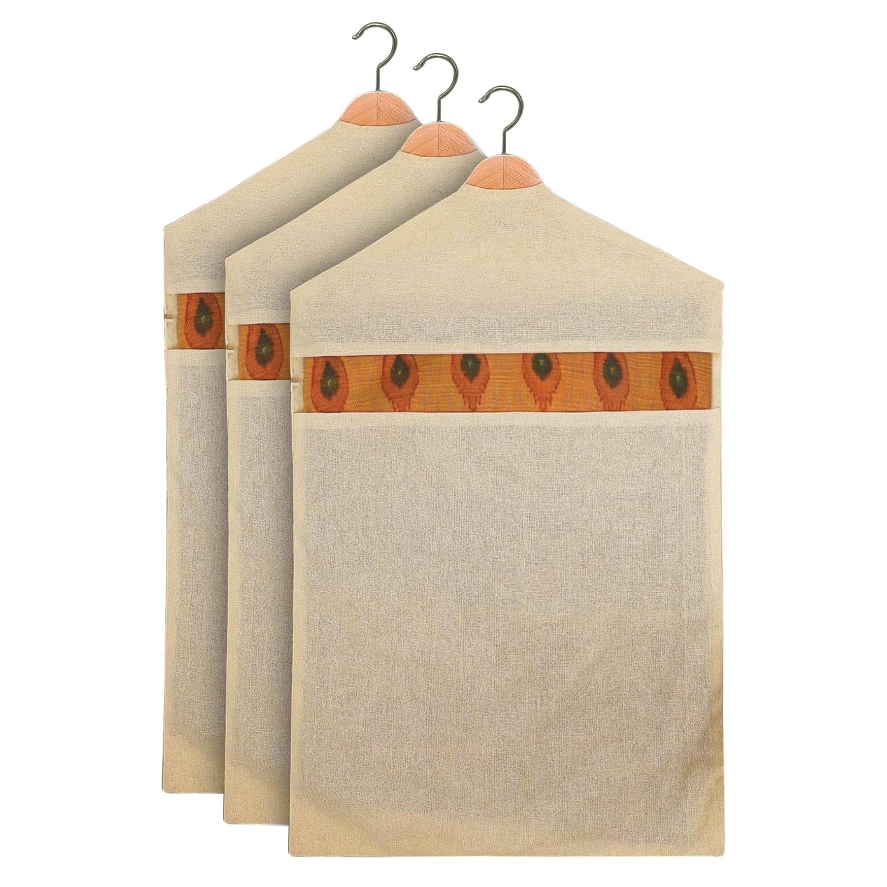 Kuber Industries Hanging Saree Bag | Cotton Clothes Bags For Storage | Hanging Cotton Saree Covers | Mesh Window Cloth Storage B