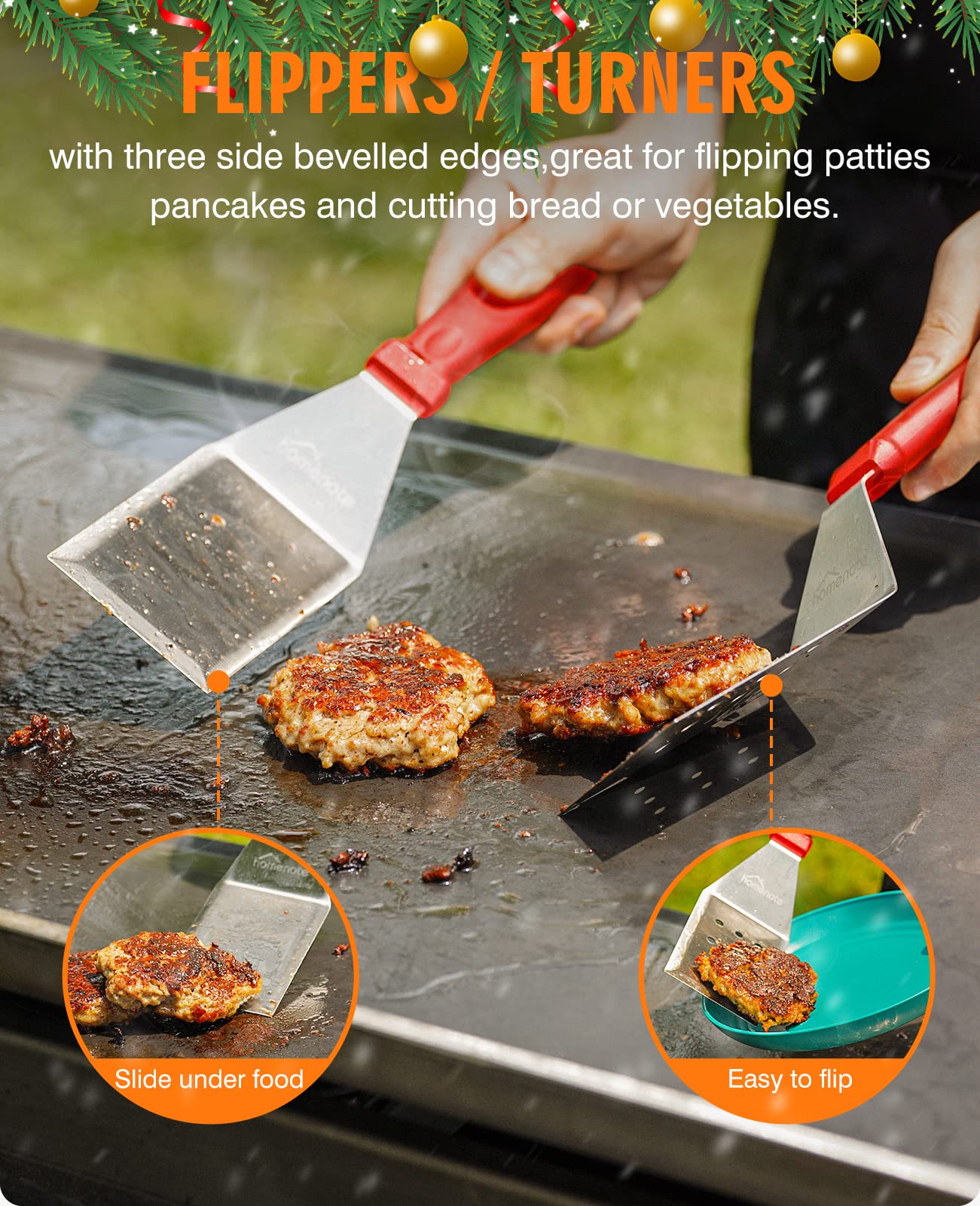 Homenote Griddle Accessories Kit, Exclusive Griddle Tools Spatulas Set For Blackstone - 8 Pcs Commercial Grade Flat Top Grill Ac