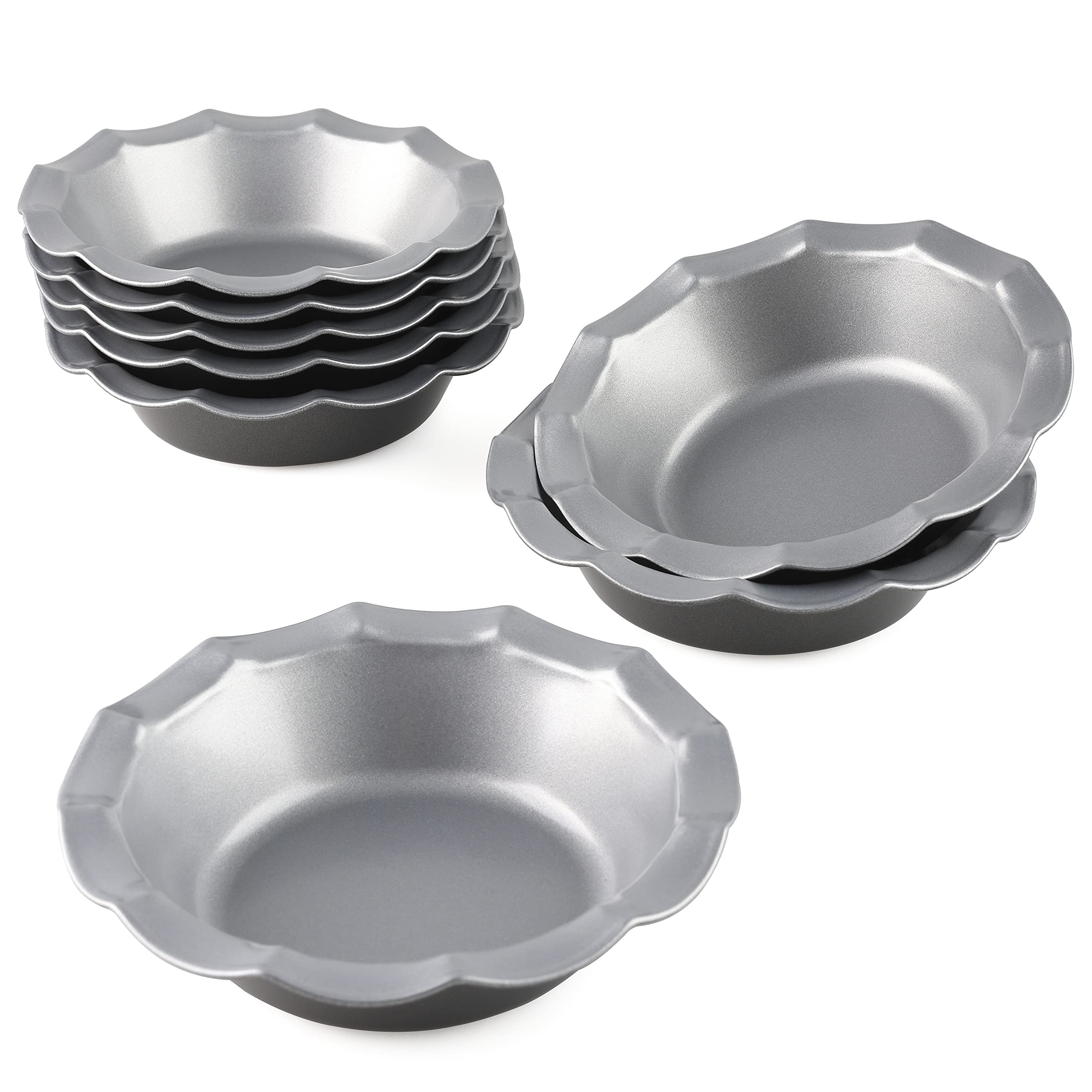 Chwaika Mini Pie Pans Set Of 8 Small Pie Tins Nonstick Round Pie Plate For Baking