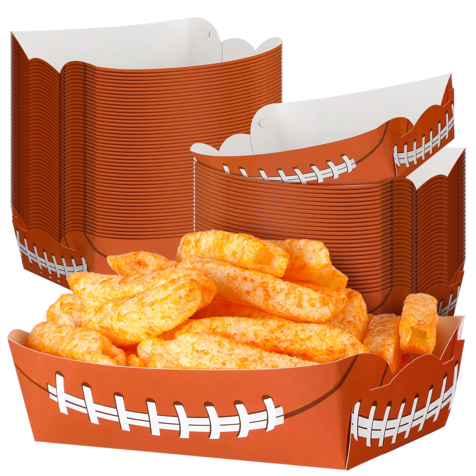 Hoolerry 2Lb Football Party Decorations Paper Football Plates Disposable Food Boats Serving Trays Sports Party Birthday Party Su