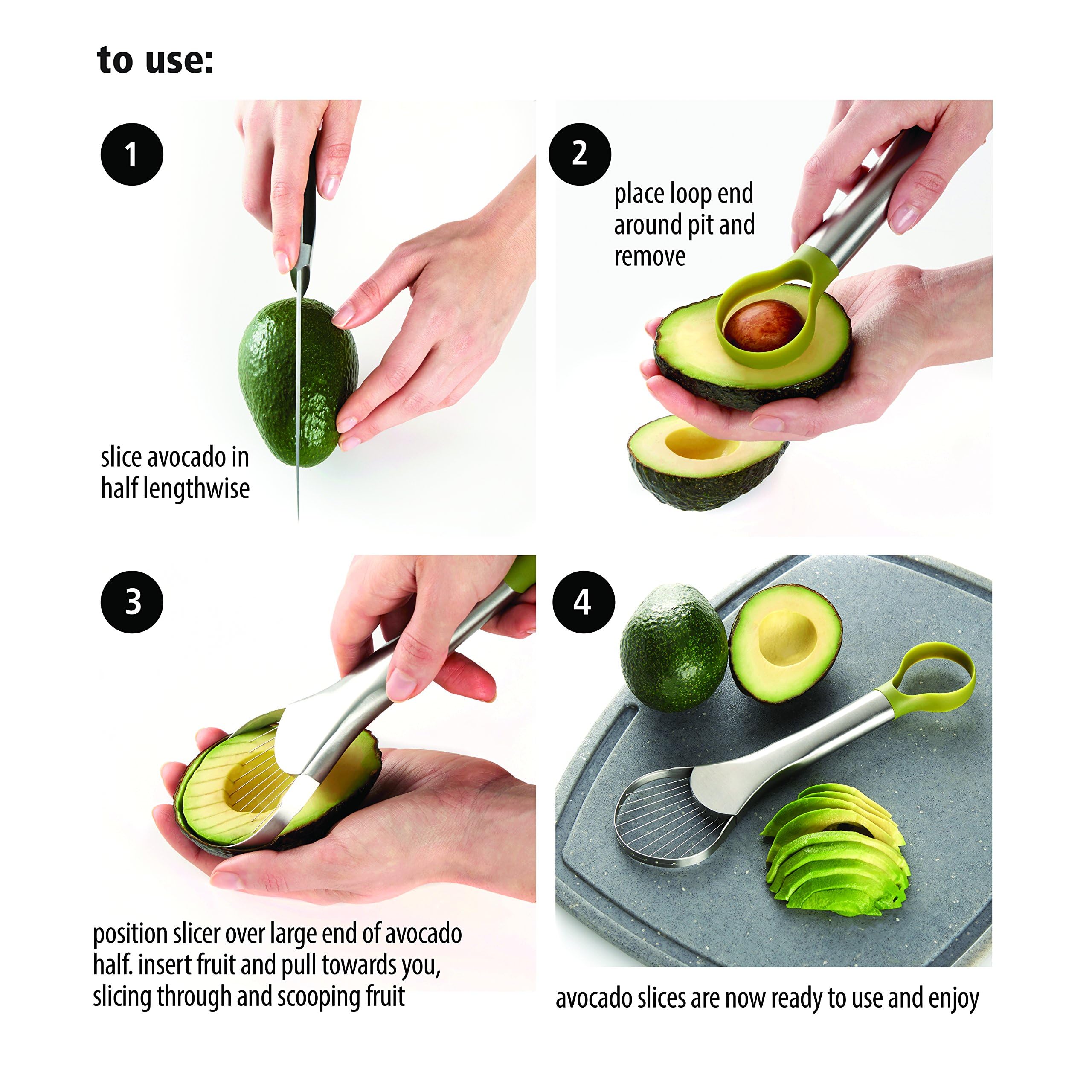 Amco 2-in-1  5.30 x 5.50 x 9.50  Avocado Pitter/Slicer