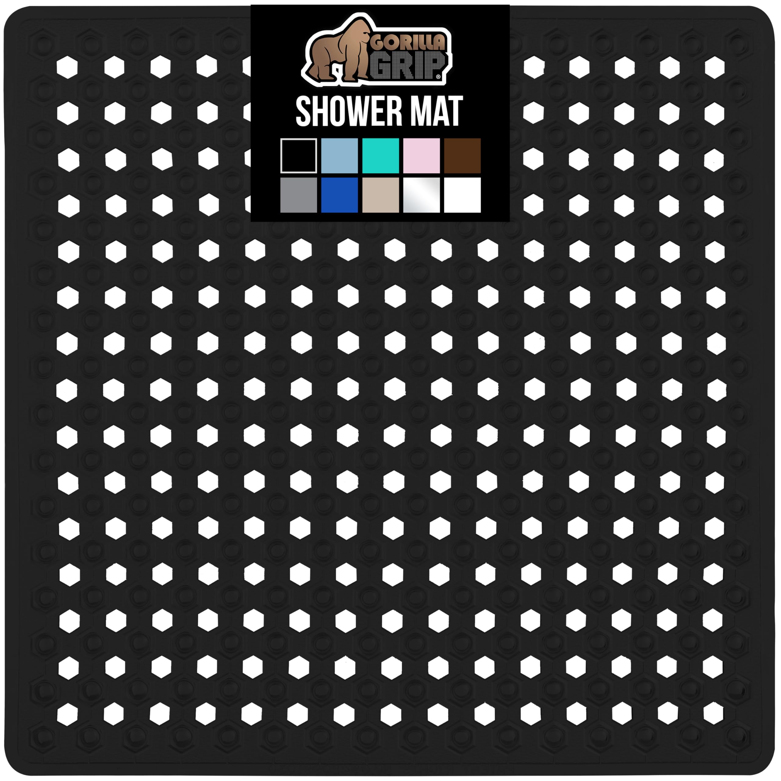 Gorilla Grip Patented Shower Stall Mat, Machine Washable, Bathroom Bath Tub Mats For Stand Up Showers And Small Bathtubs, Drain