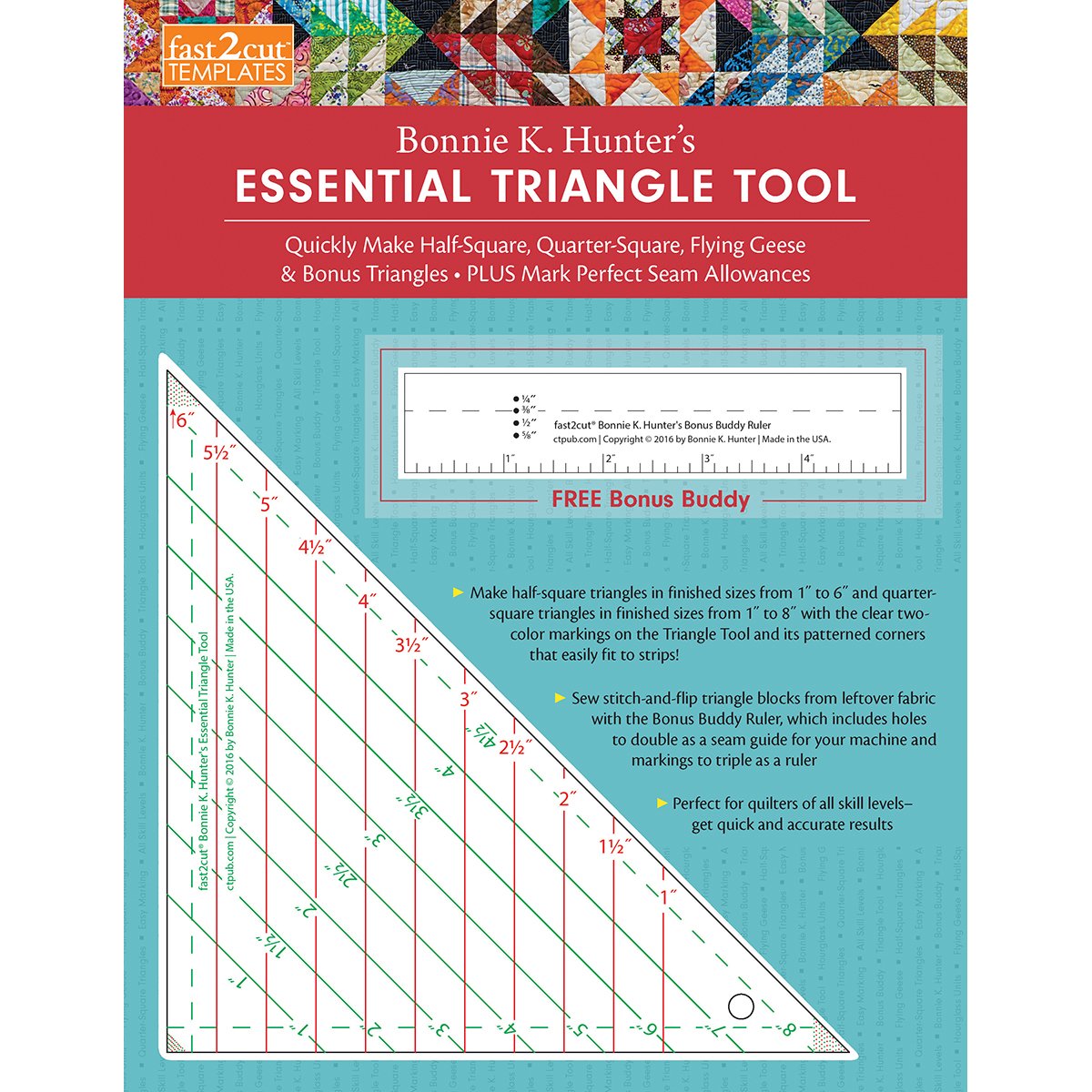 C&T Publishing Essential Triangle Tool, 30.48 X 24.13 X 0.43 Cm, Multi-Colour