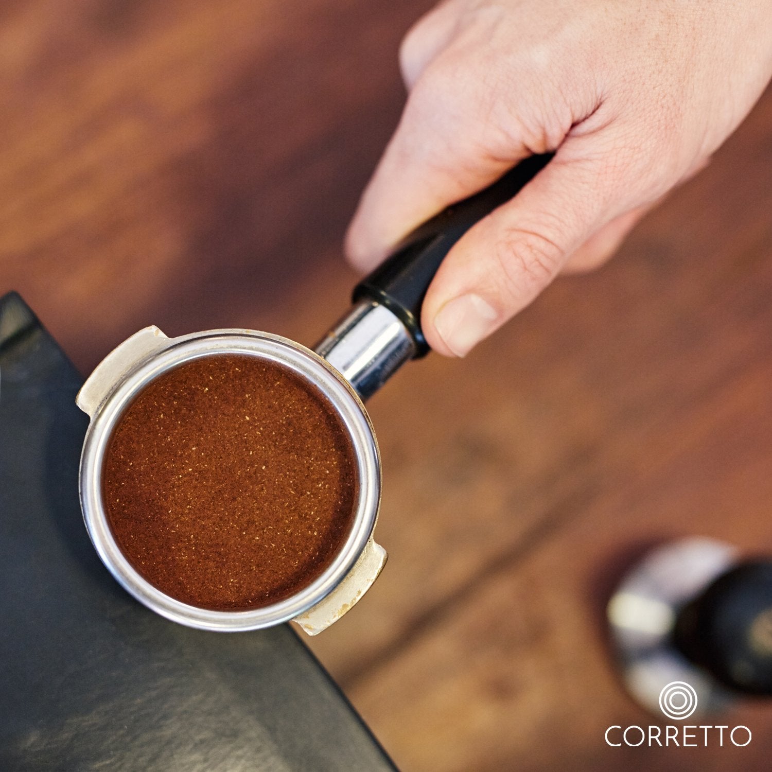 Corretto Espresso Tamping Mat - Luxury High-Grip And Food-Safe Black Silicone Corner Tamper And Packing Mat To Protect Your Work