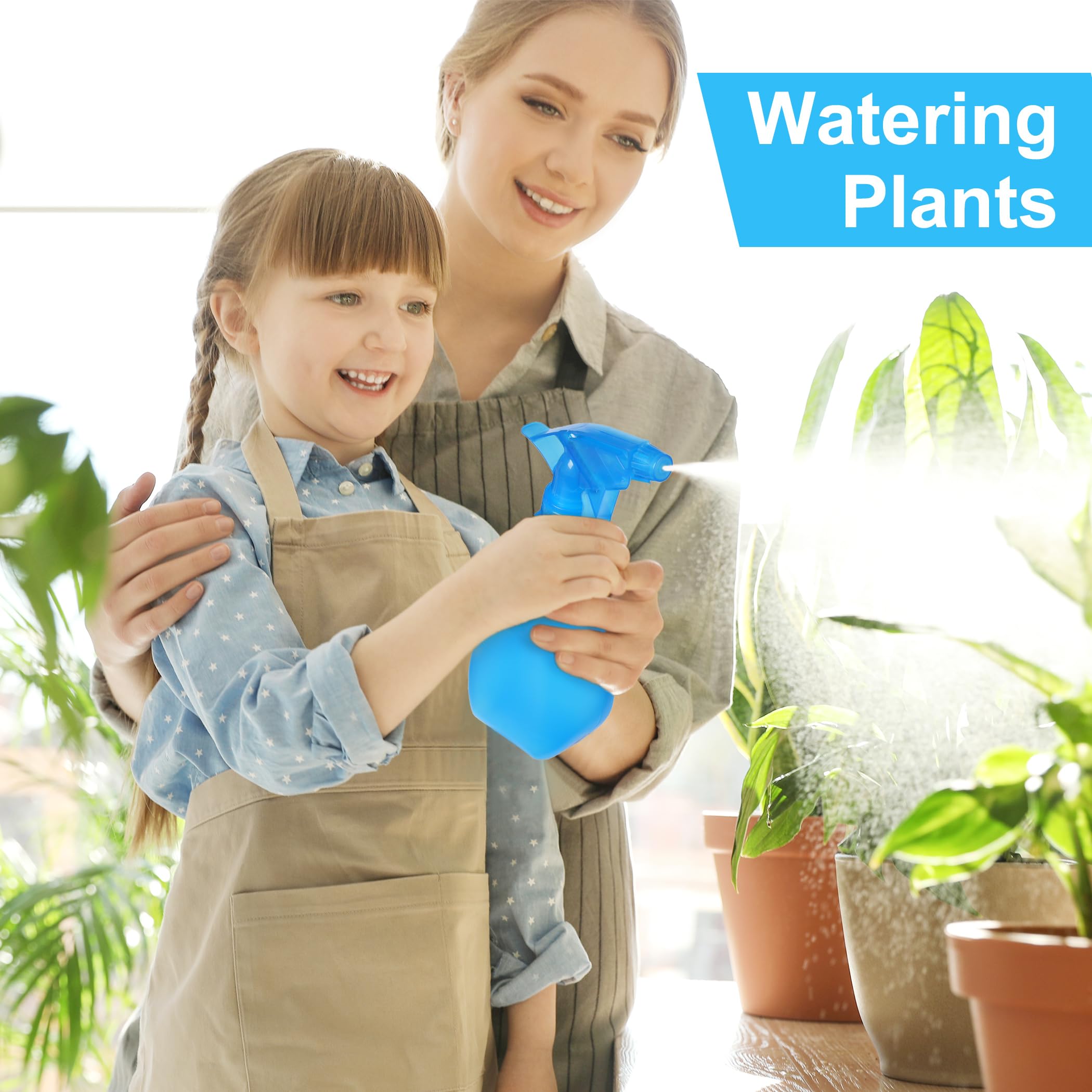 Jiuhshn 4Pack 8Oz Empty Plastic Spray Bottles, Squirt Bottles Refillable Water Mist Sprayer With Mist & Stream Modes Mister Spra