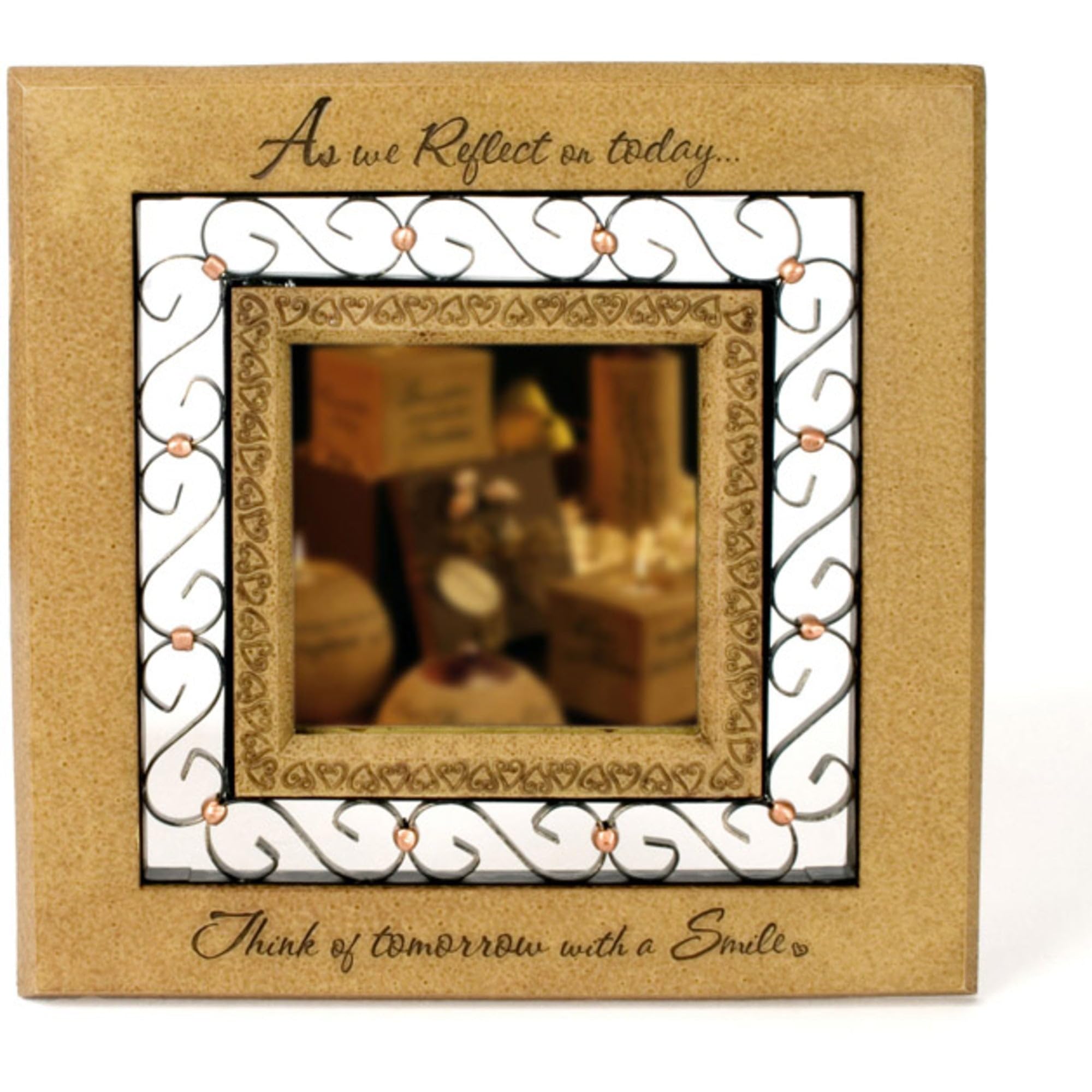 Pavilion Gift Company Smile-10 Mirror, 10'', Brown, Black