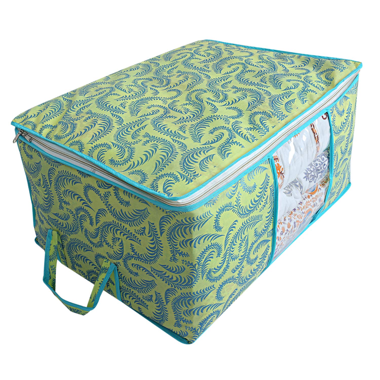 Kuber Industries NonWoven Underbed Storage Bag (Green), Standard (Ctktc02732)