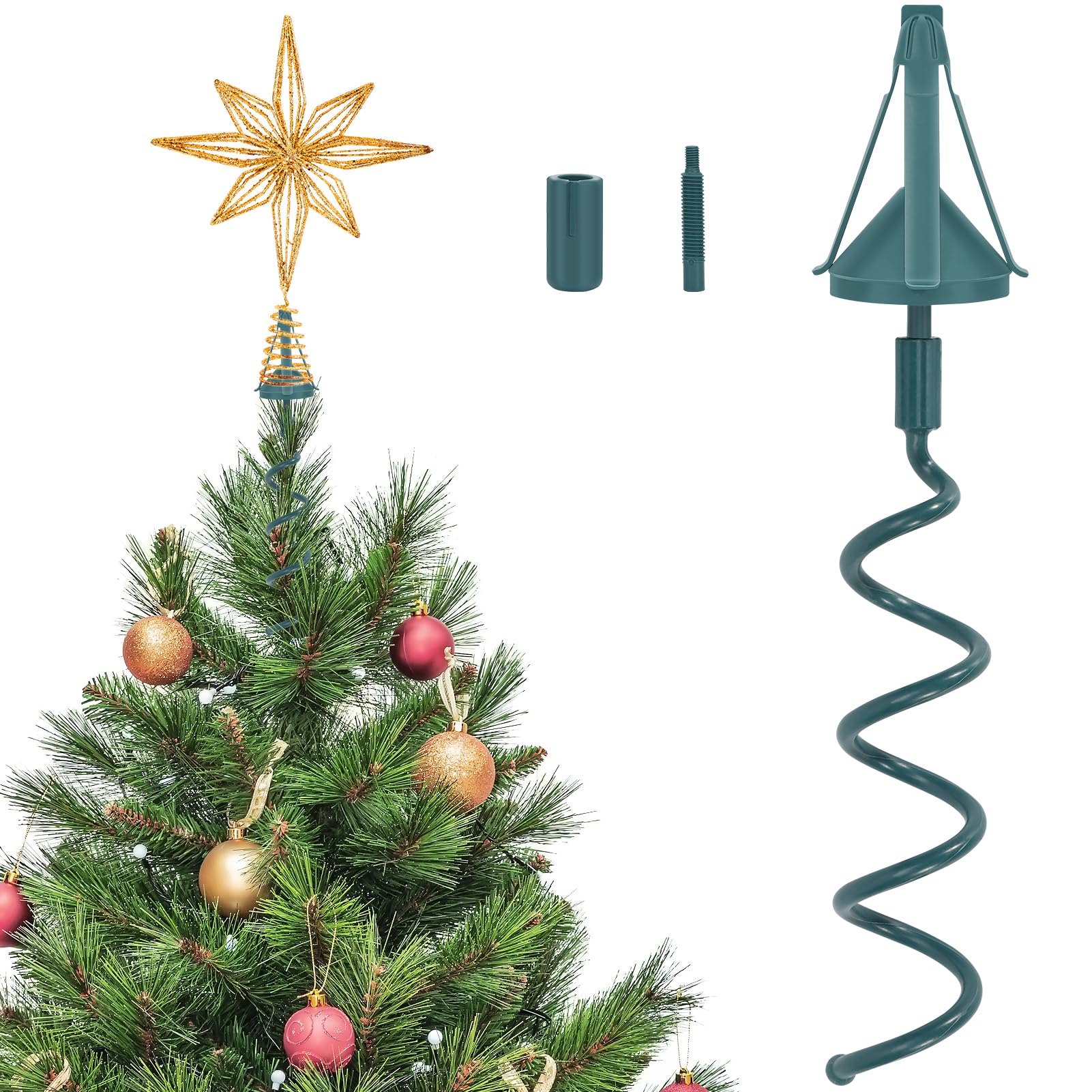 Christmas Tree Topper Holder Twist on Universal Tree Topper Stabilizer with Adjustable Attachment,Christmas Tree Topper Adapter 