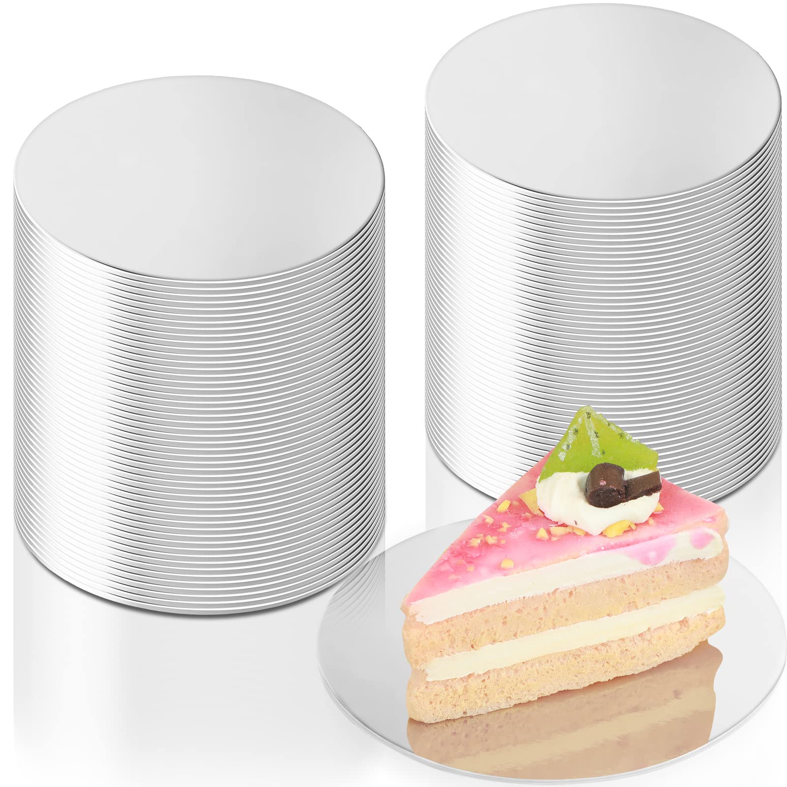 Cake Boards Round 4 Inch Mini Cake Circle Base Boards Disposable Cardboard Cake Plate Round Coated Cakeboard For Kitchen Baking