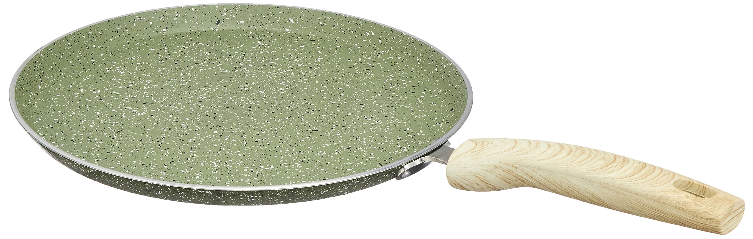 Amazon Basics Granite Finish Non Stick Induction Base Dosa Tawa 28Cm - Granite Finish Olive Green