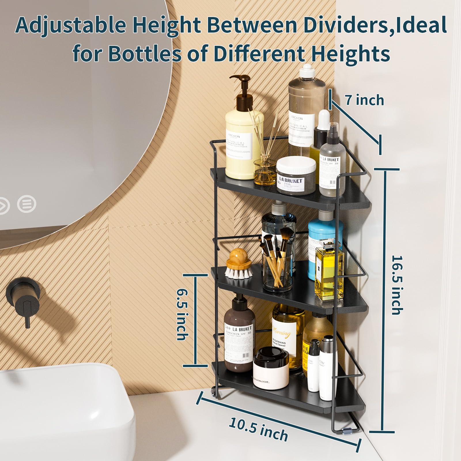 Boivshi 3-Tier Bathroom Organizer, Bathroom Counter Organizer, Bathroom Organizers And Storage For Bathroom, Kitchen Counter, Co